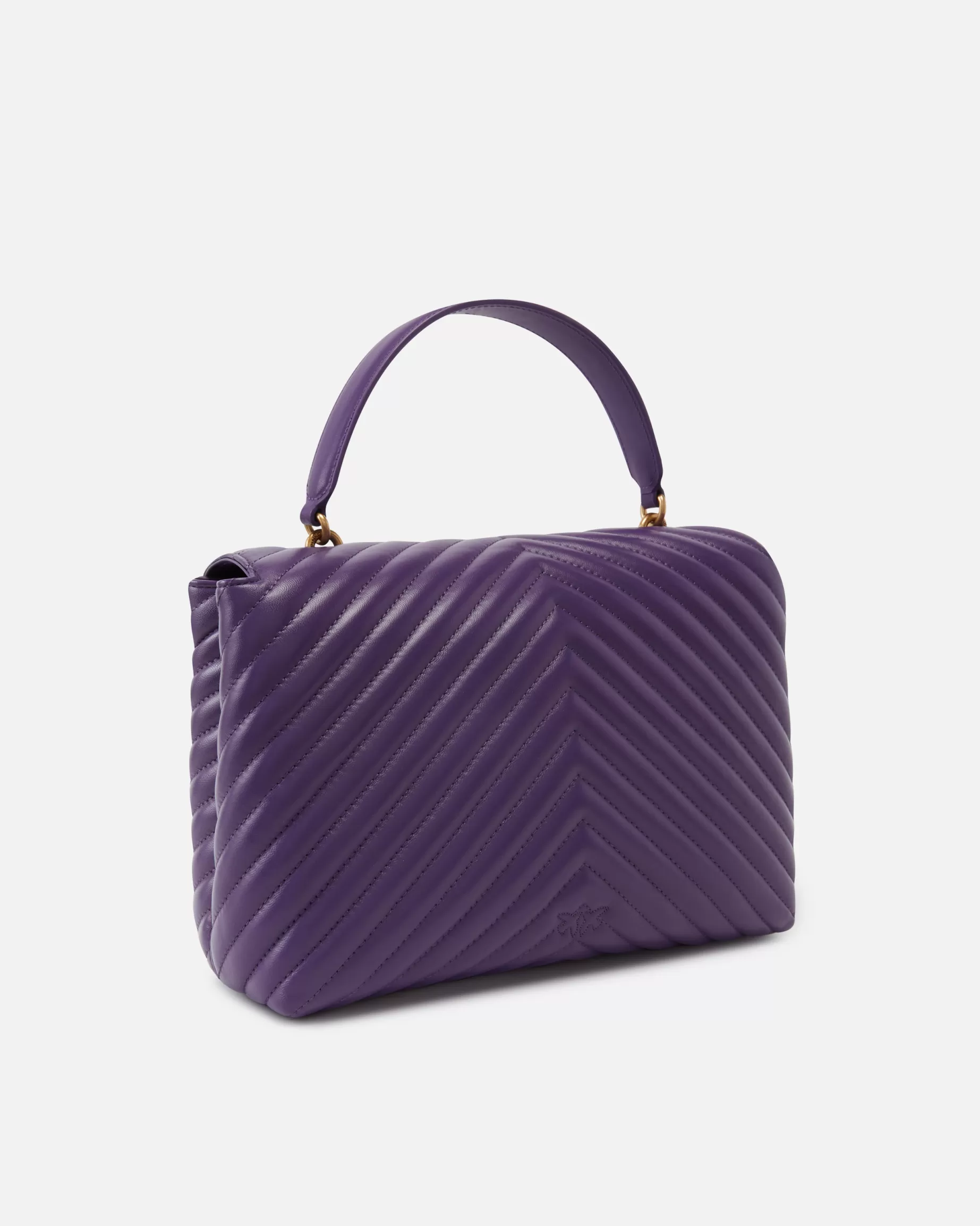 PINKO Nowości | Torebki Przewieszane Przez Ramię | Big Lady Love Bag Puff Chevron ŚLIWKA-STAREZŁOTO