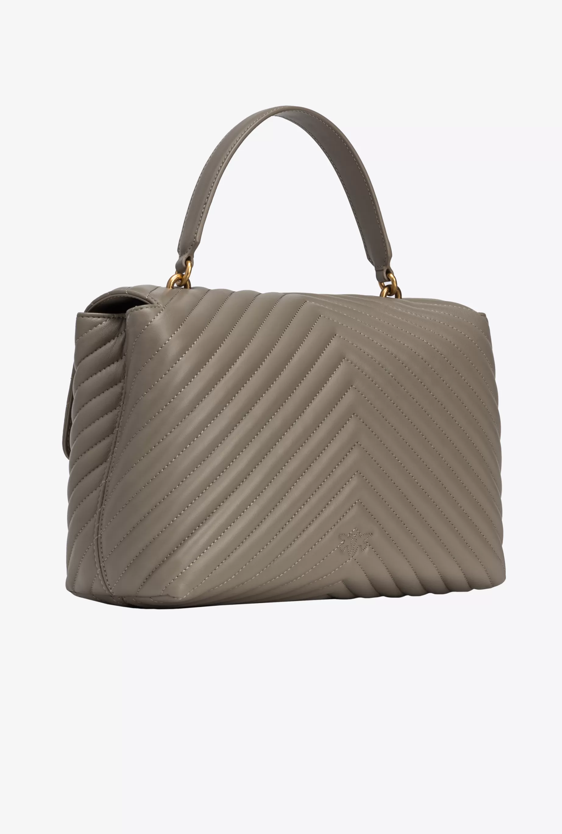 PINKO Torebki Przewieszane Przez Ramię | Torebki Do Ręki | Big Lady Love Bag Puff Chevron ORZECH-STAREZŁOTO