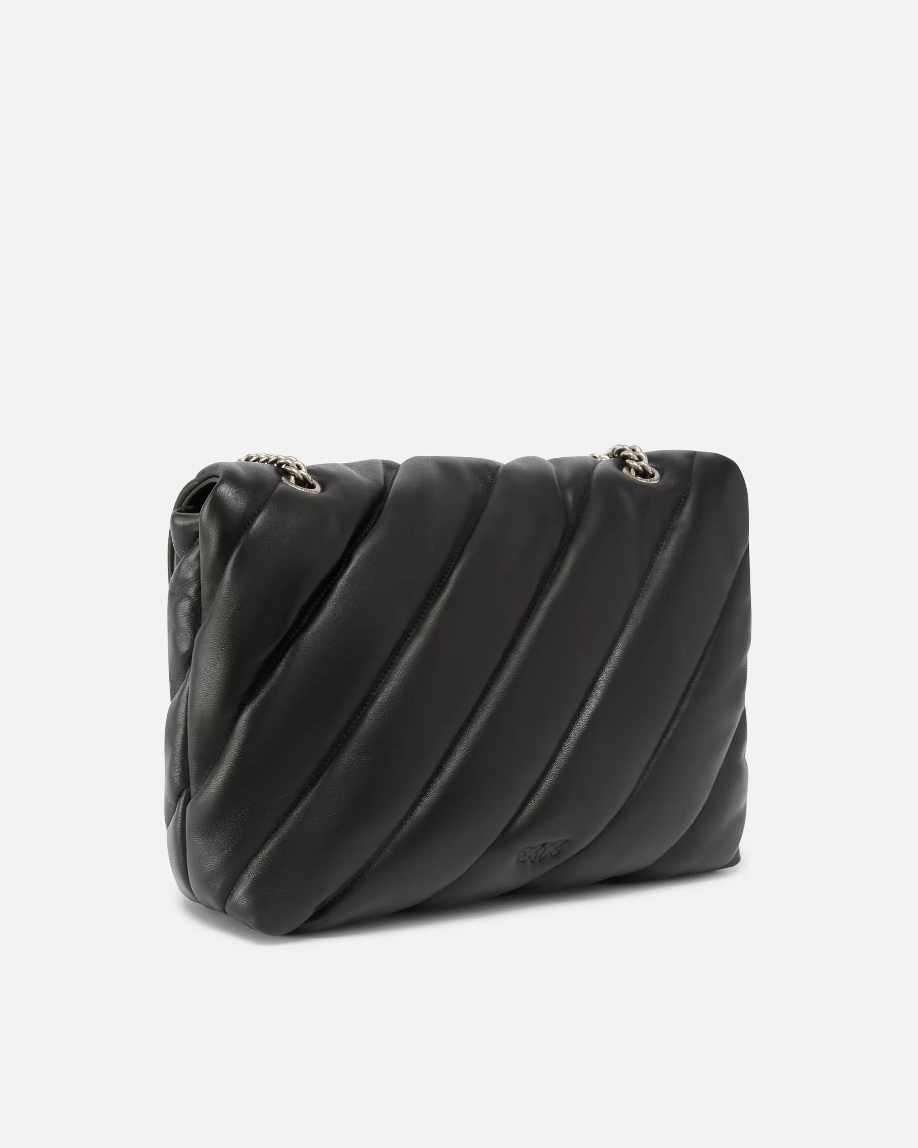 PINKO Torebki Przewieszane Przez Ramię | Torebki Na Ramię | Big Love Bag Puff Maxi Quilt CZARNY-OLDSILVER