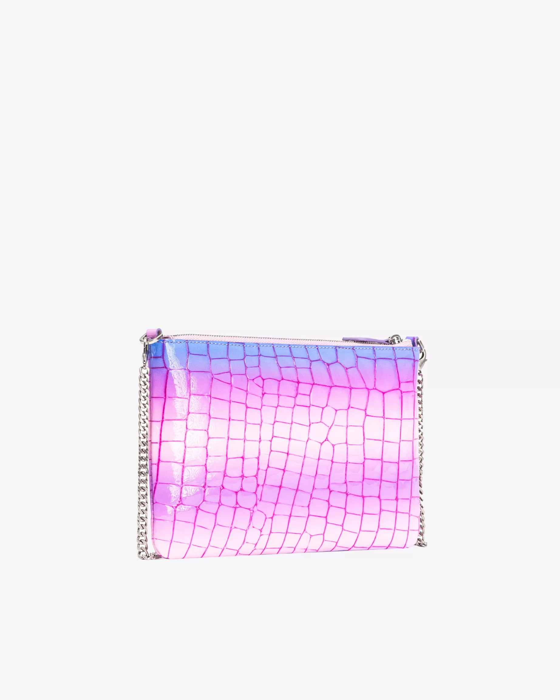 PINKO Limited Edition | Classic Flat Love Bag cieniowany krokodyl z połyskiem Galleria RÓŻOWY/FIOLETOWY-STARESREBRO