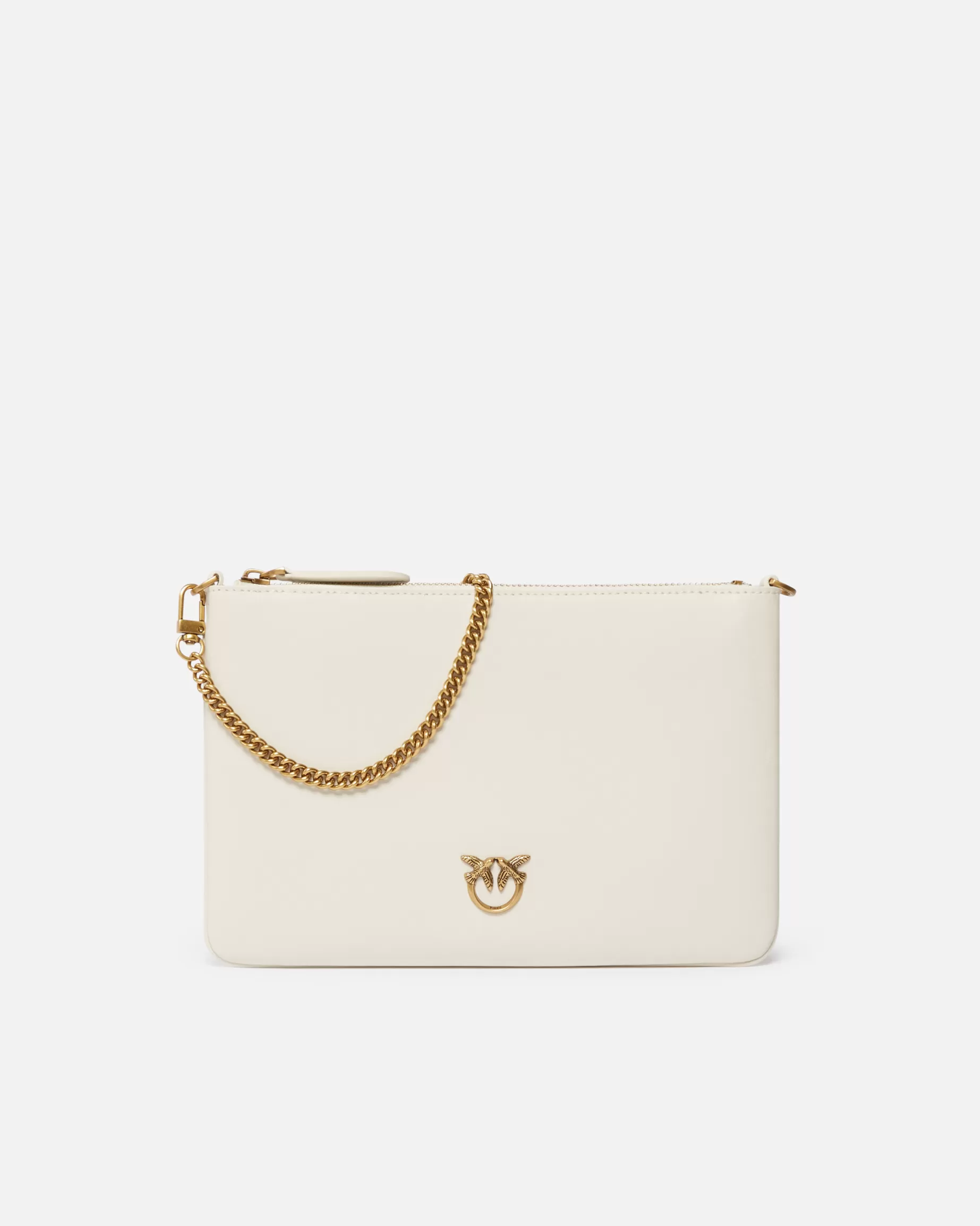 PINKO Torebki Przewieszane Przez Ramię | Torebki Na Ramię | Classic Flat Love Bag Simply BIAŁY+BIAŁY-ANTIQUEGOLD