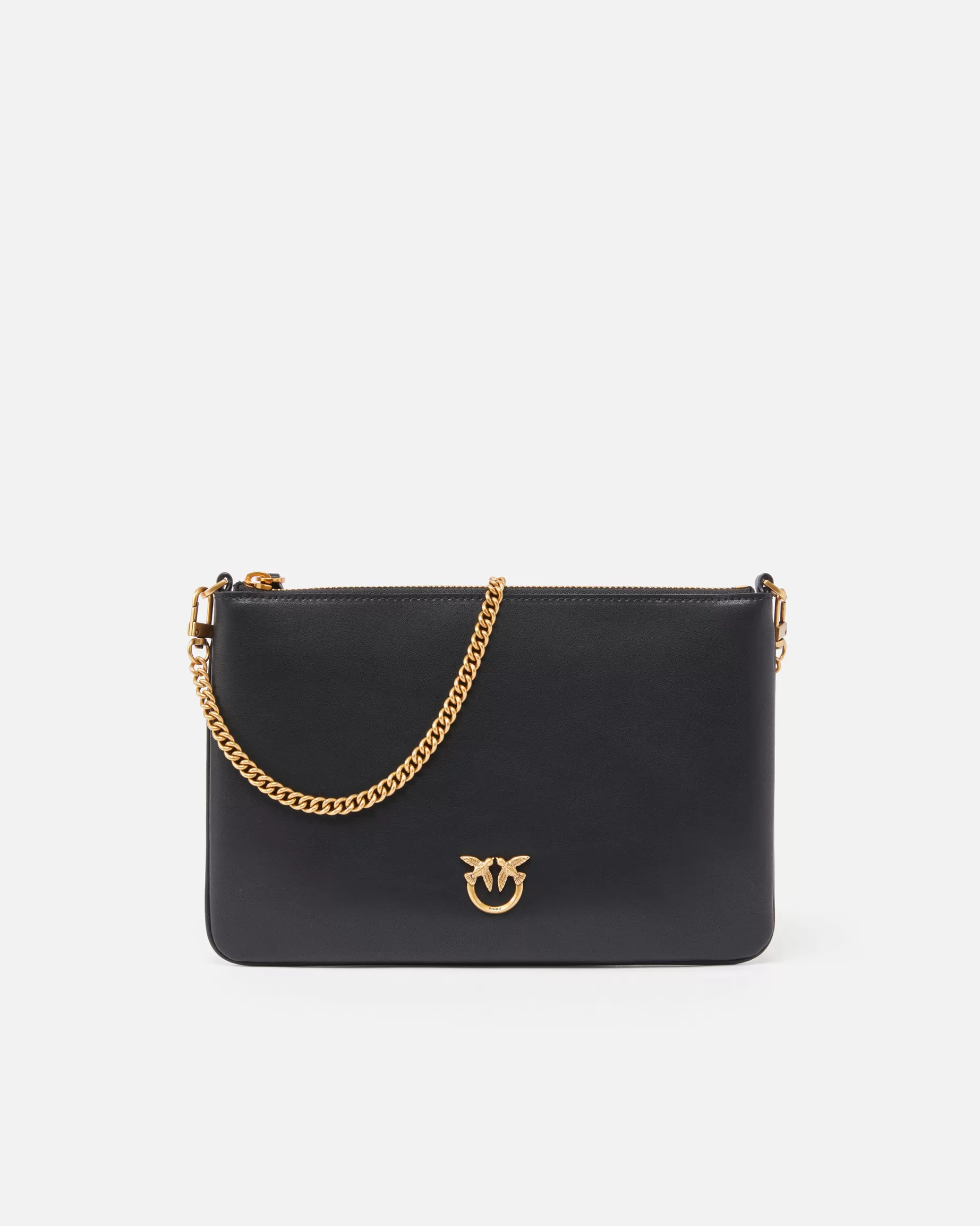 PINKO Torebki Przewieszane Przez Ramię | Torebki Na Ramię | Classic Flat Love Bag Simply CZARNY-ANTIQUEGOLD