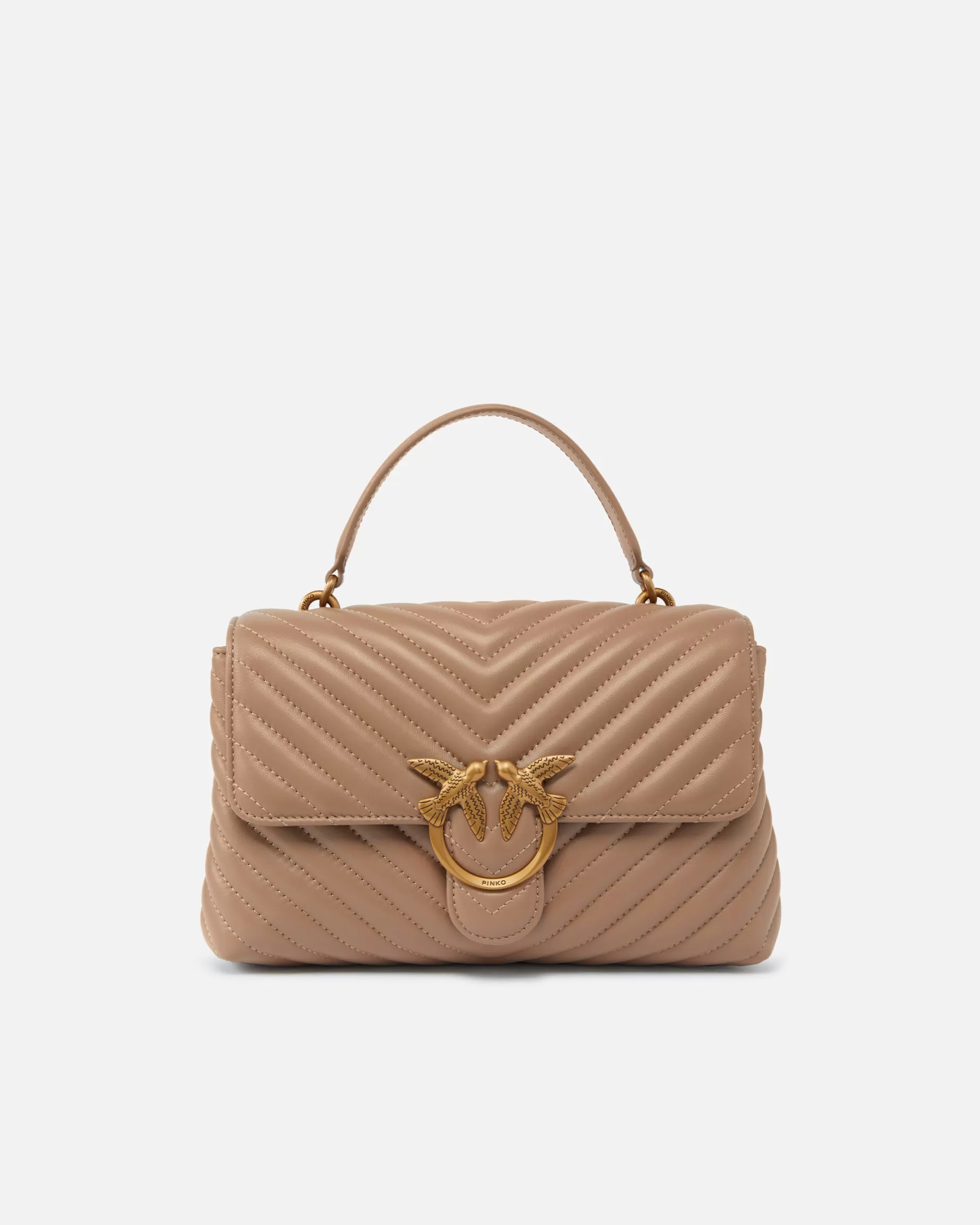 PINKO Nowości | Torebki Na Ramię | Classic Lady Love Bag Puff Chevron BISZKOPTOWYIMBIR-STAREZŁOTO