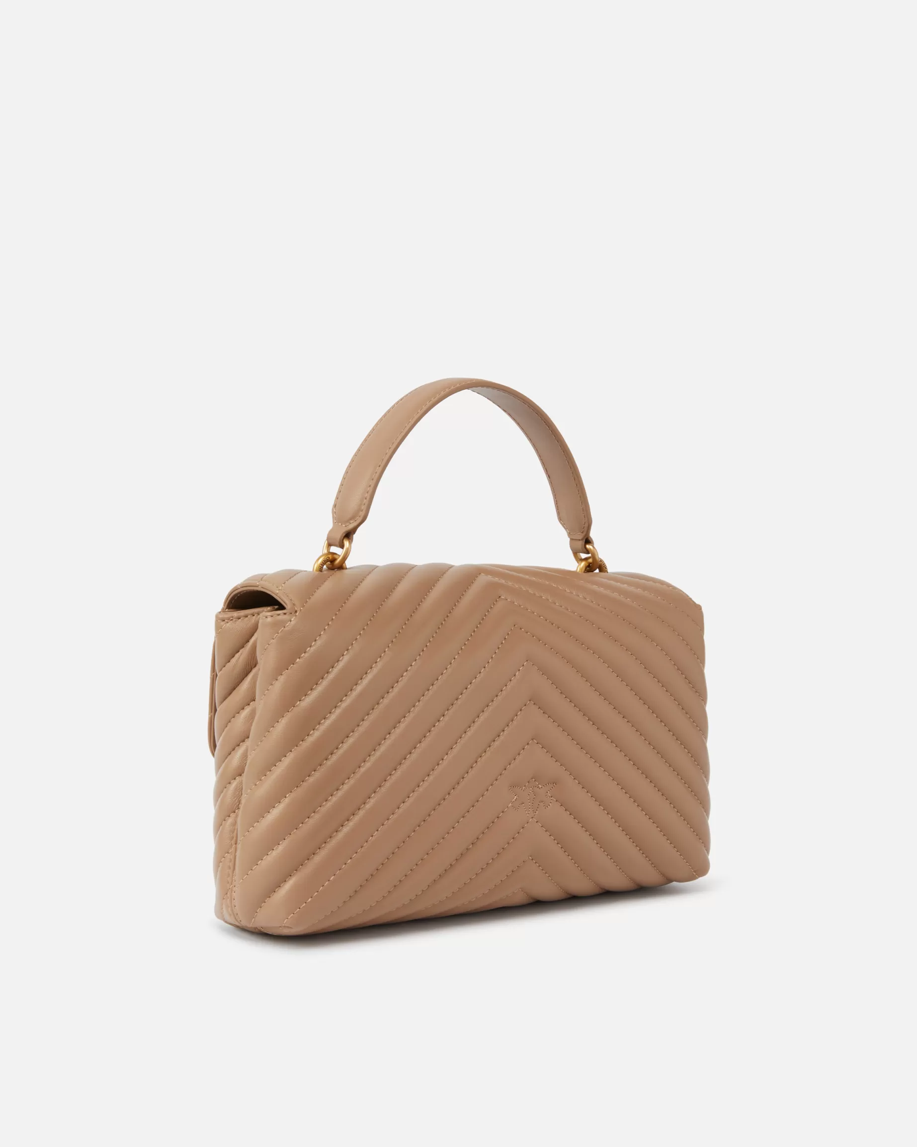 PINKO Nowości | Torebki Na Ramię | Classic Lady Love Bag Puff Chevron BISZKOPTOWYIMBIR-STAREZŁOTO