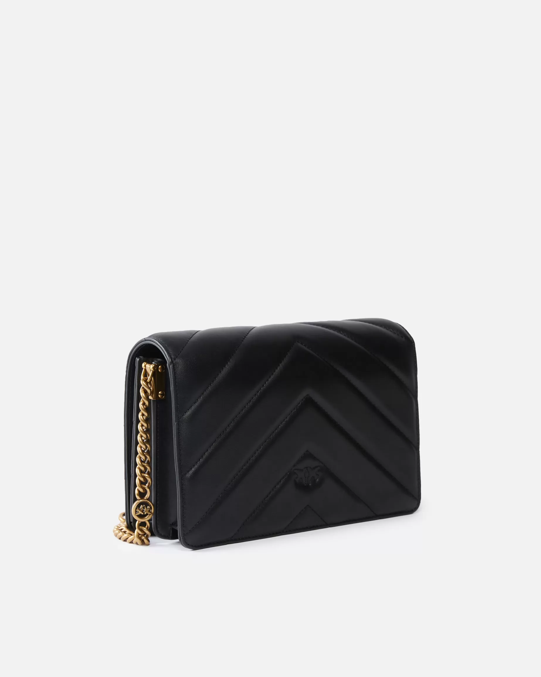 PINKO Torebki Przewieszane Przez Ramię | Love Bag Click | Classic Love Bag Click Big Chevron CZARNY-ANTIQUEGOLD