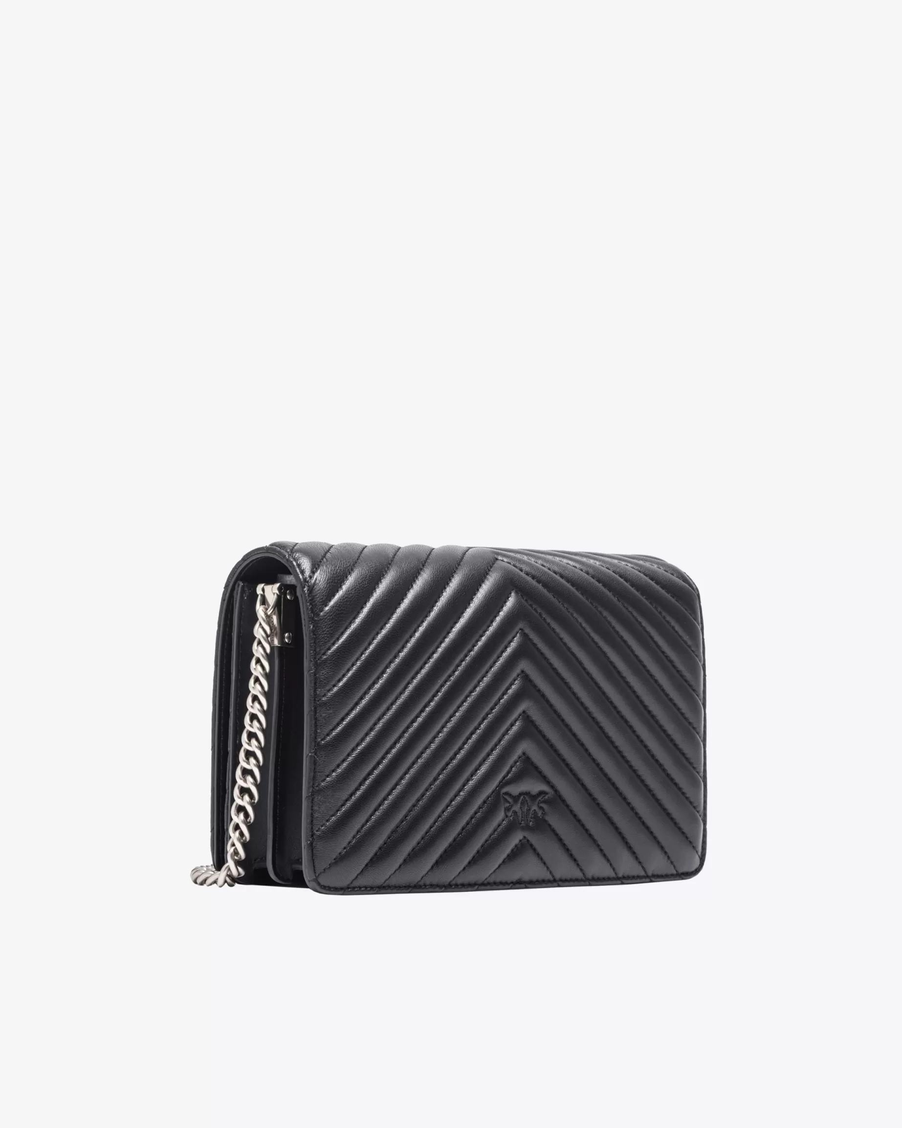 PINKO Torebki Przewieszane Przez Ramię | Love Bag Click | Classic Love Bag Click Chevron CZARNY-OLDSILVER