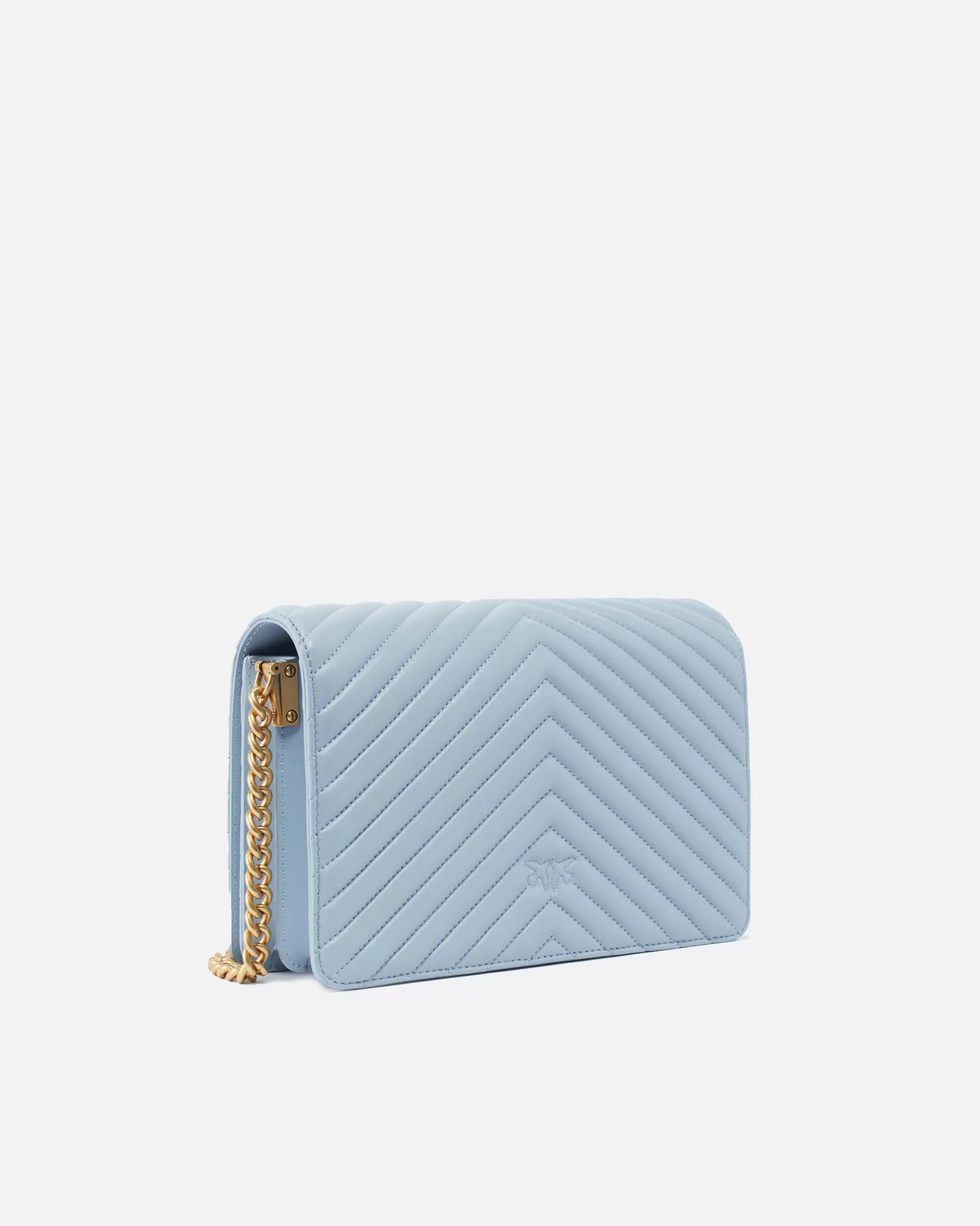 PINKO Torebki Przewieszane Przez Ramię | Love Bag Click | Classic Love Bag Click Chevron LIGHTBLUE-ANTIQUEGOLD