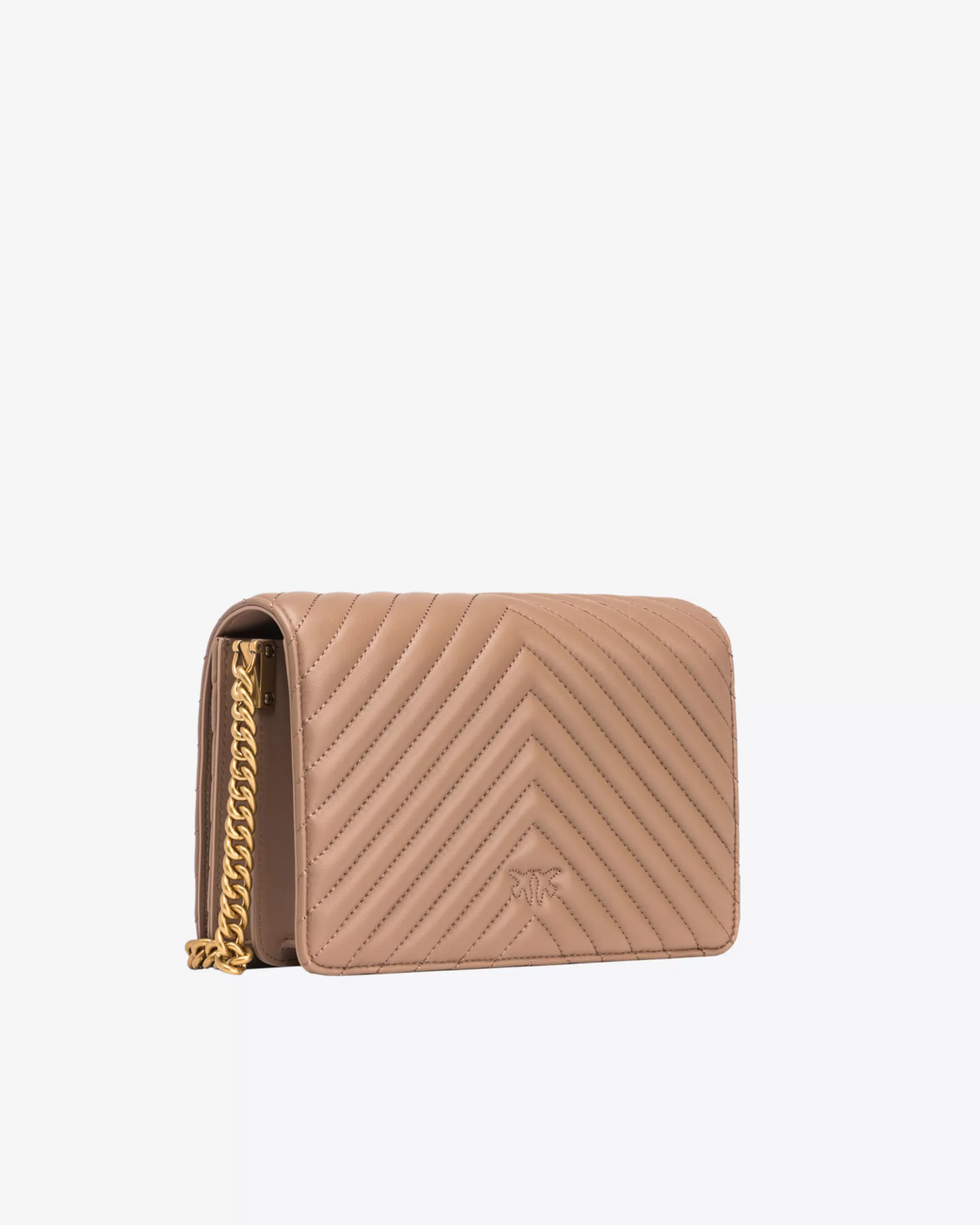 PINKO Torebki Przewieszane Przez Ramię | Torebki Do Ręki | Classic Love Bag Click Chevron BISZKOPTOWYIMBIR-STAREZŁOTO