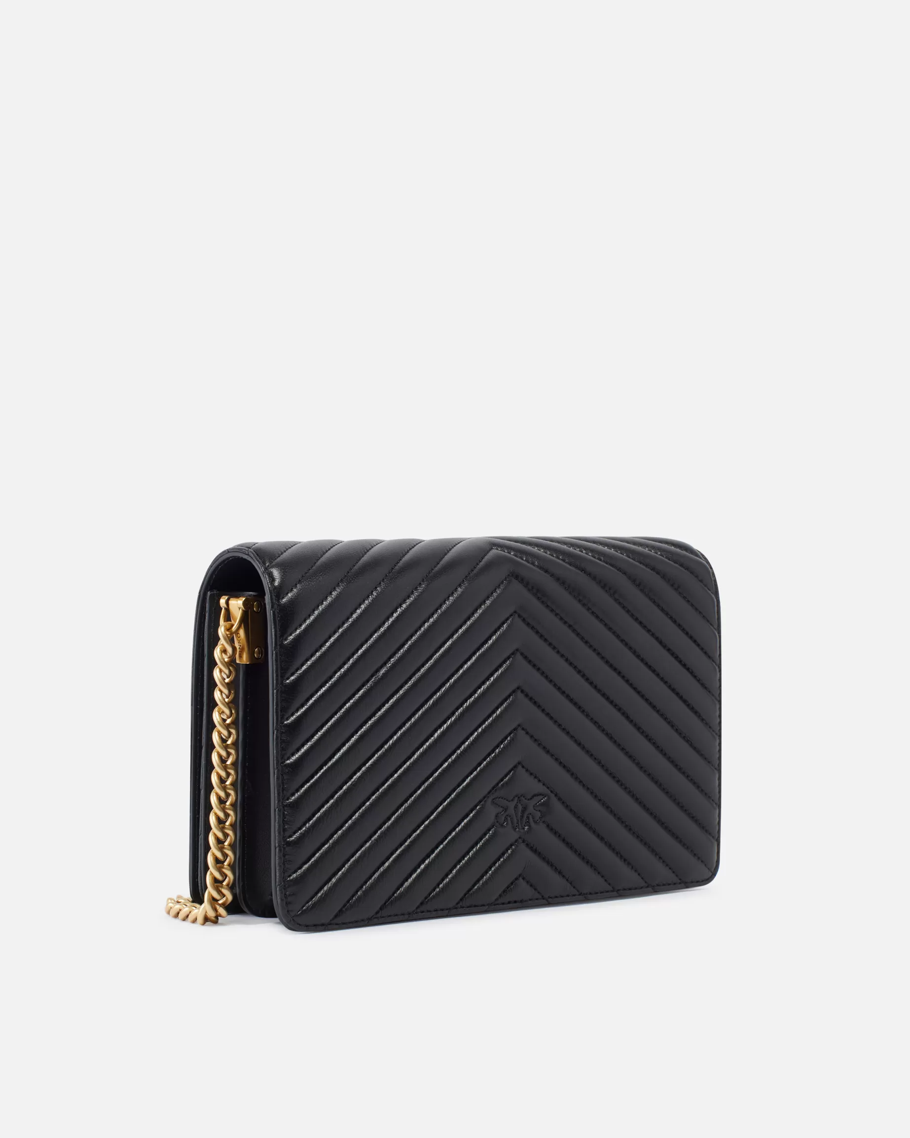 PINKO Torebki Przewieszane Przez Ramię | Love Bag Click | Classic Love Bag Click Chevron CZARNY-ANTIQUEGOLD