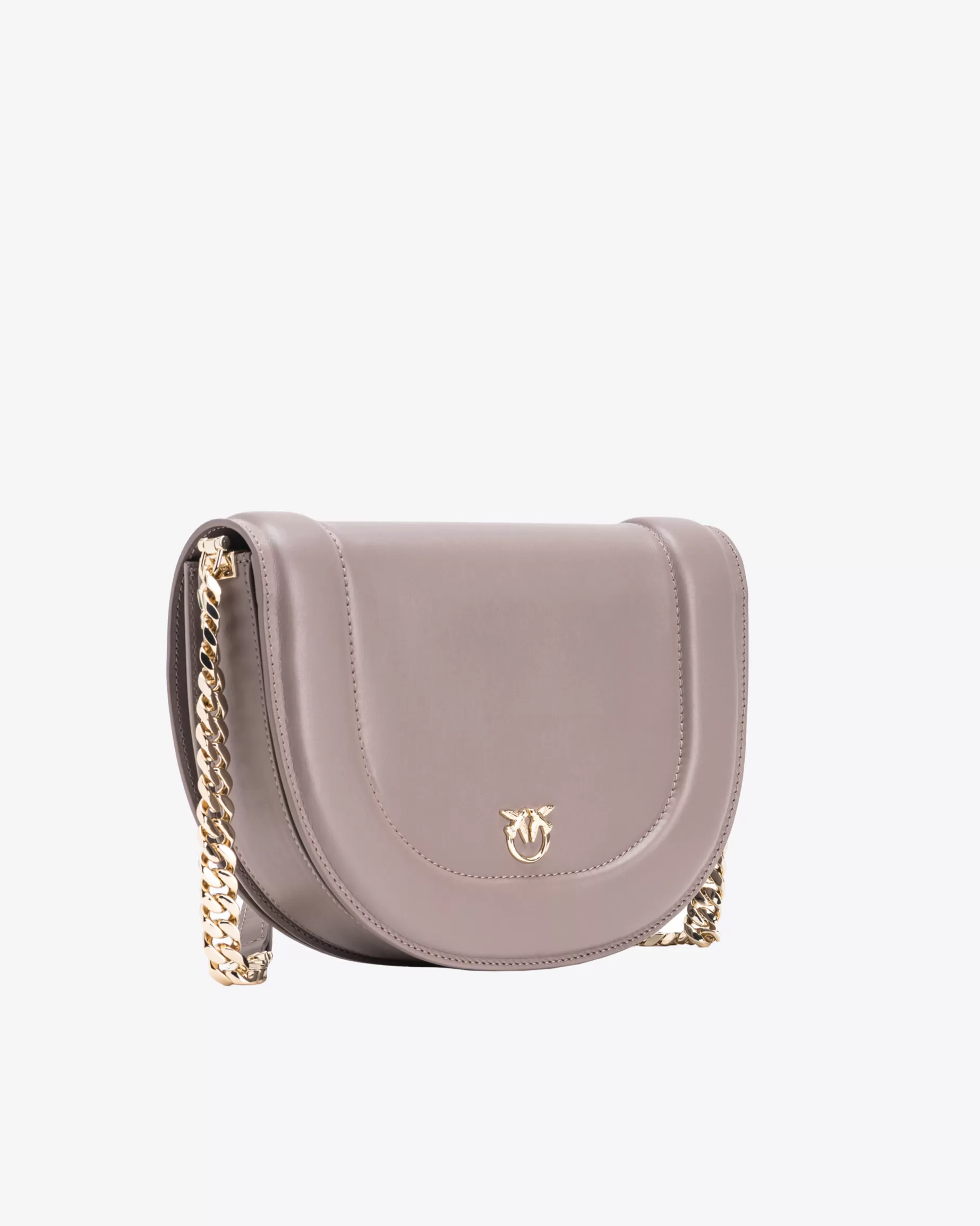 PINKO Limited Edition | Classic Love Bag Click Round z biżuteryjną klamrą Galleria BEŻOWY-ŻELAZNY-JASNEZŁOTO