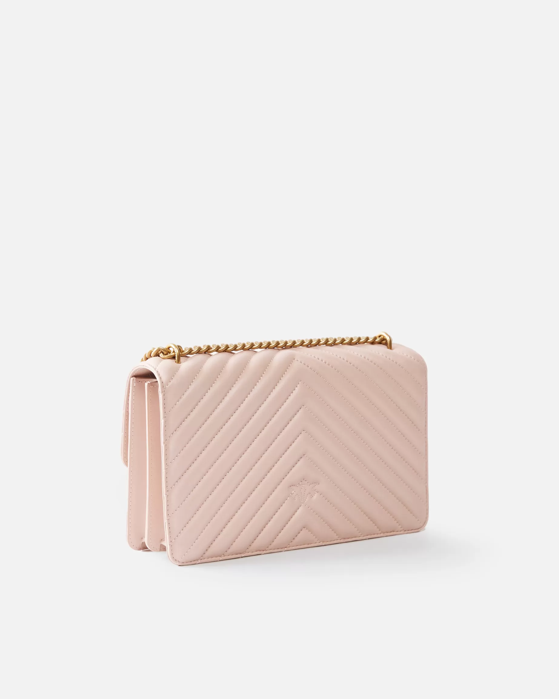 PINKO Torebki Przewieszane Przez Ramię | Torebki Na Ramię | Classic Love Bag One CHEVRON RÓŻOWY/RÓŻANYPYŁ-ANTIQUEGOLD