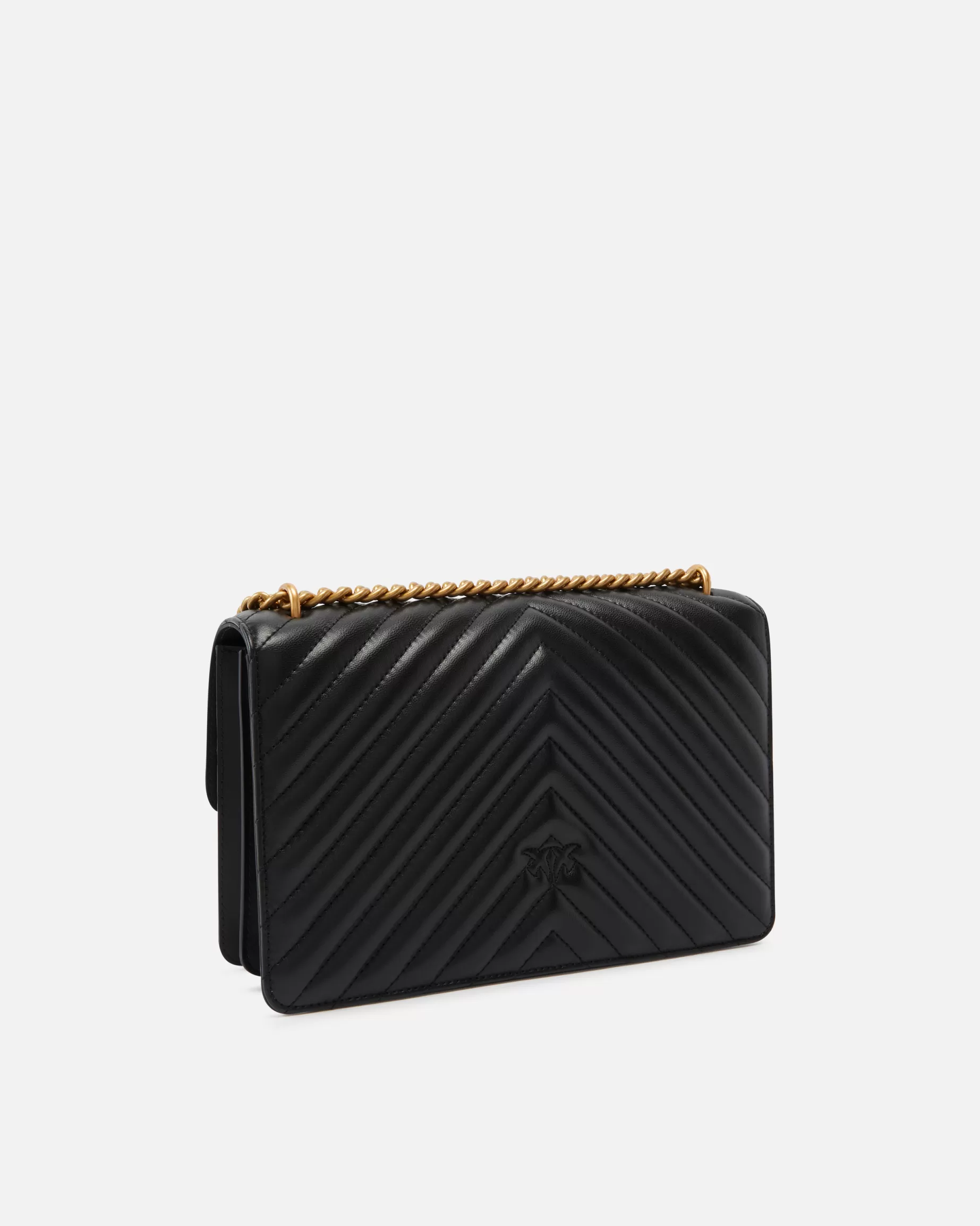 PINKO Torebki Przewieszane Przez Ramię | Torebki Na Ramię | Classic Love Bag One CHEVRON CZARNY-ANTIQUEGOLD