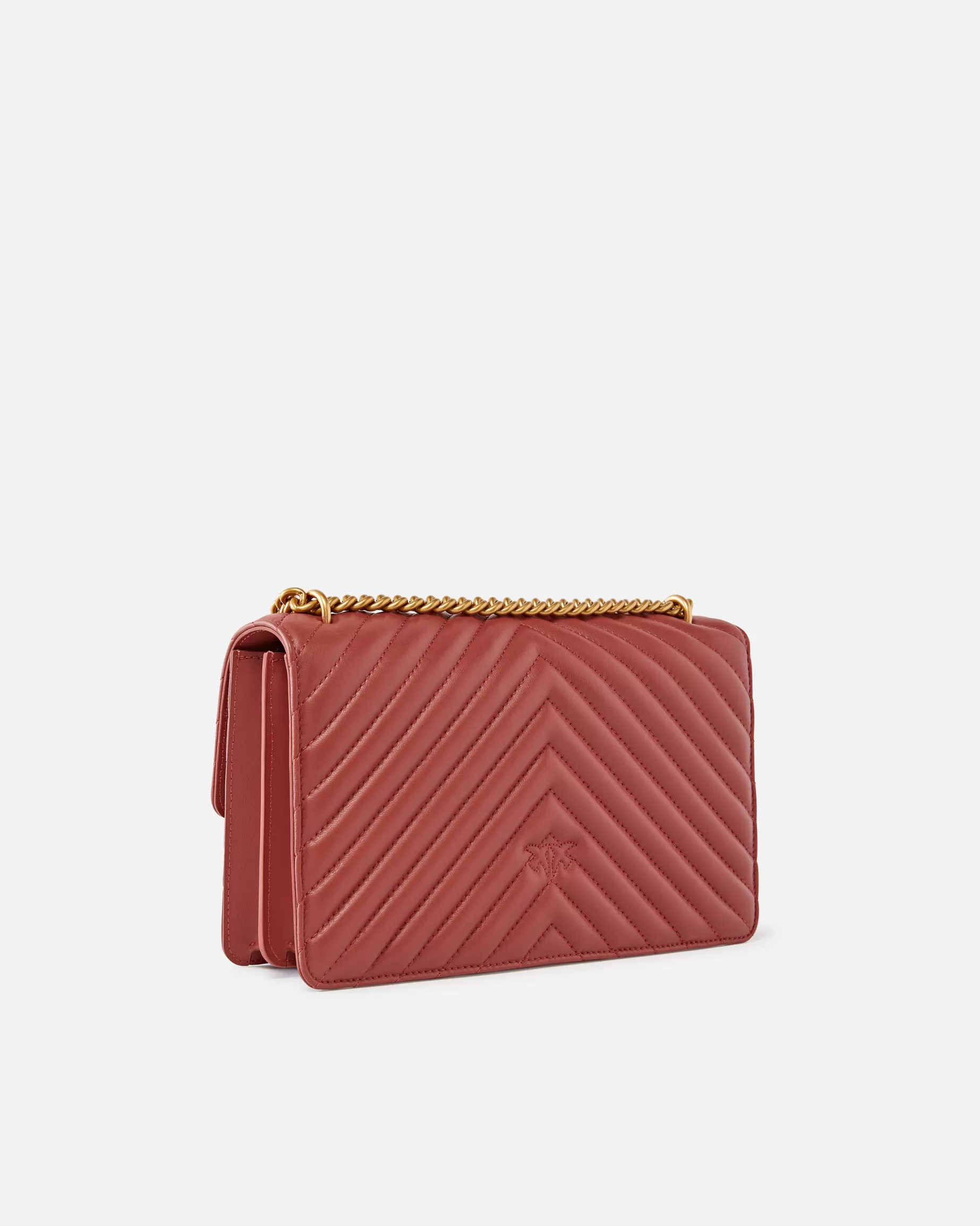 PINKO Torebki Przewieszane Przez Ramię | Torebki Na Ramię | Classic Love Bag One CHEVRON CZERWONAOCHRA-STAREZŁOTO