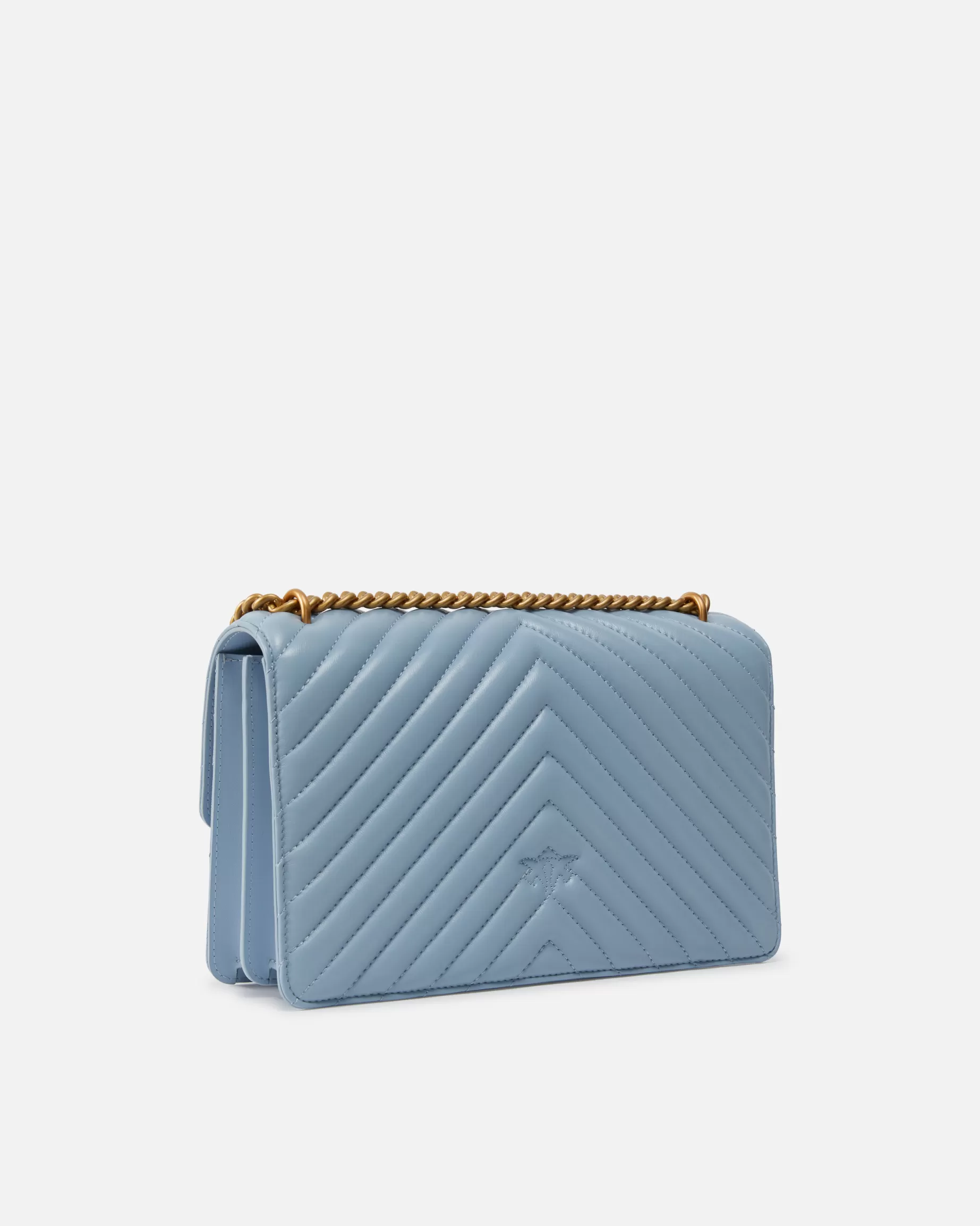 PINKO Torebki Przewieszane Przez Ramię | Torebki Na Ramię | Classic Love Bag One CHEVRON LIGHTBLUE-ANTIQUEGOLD