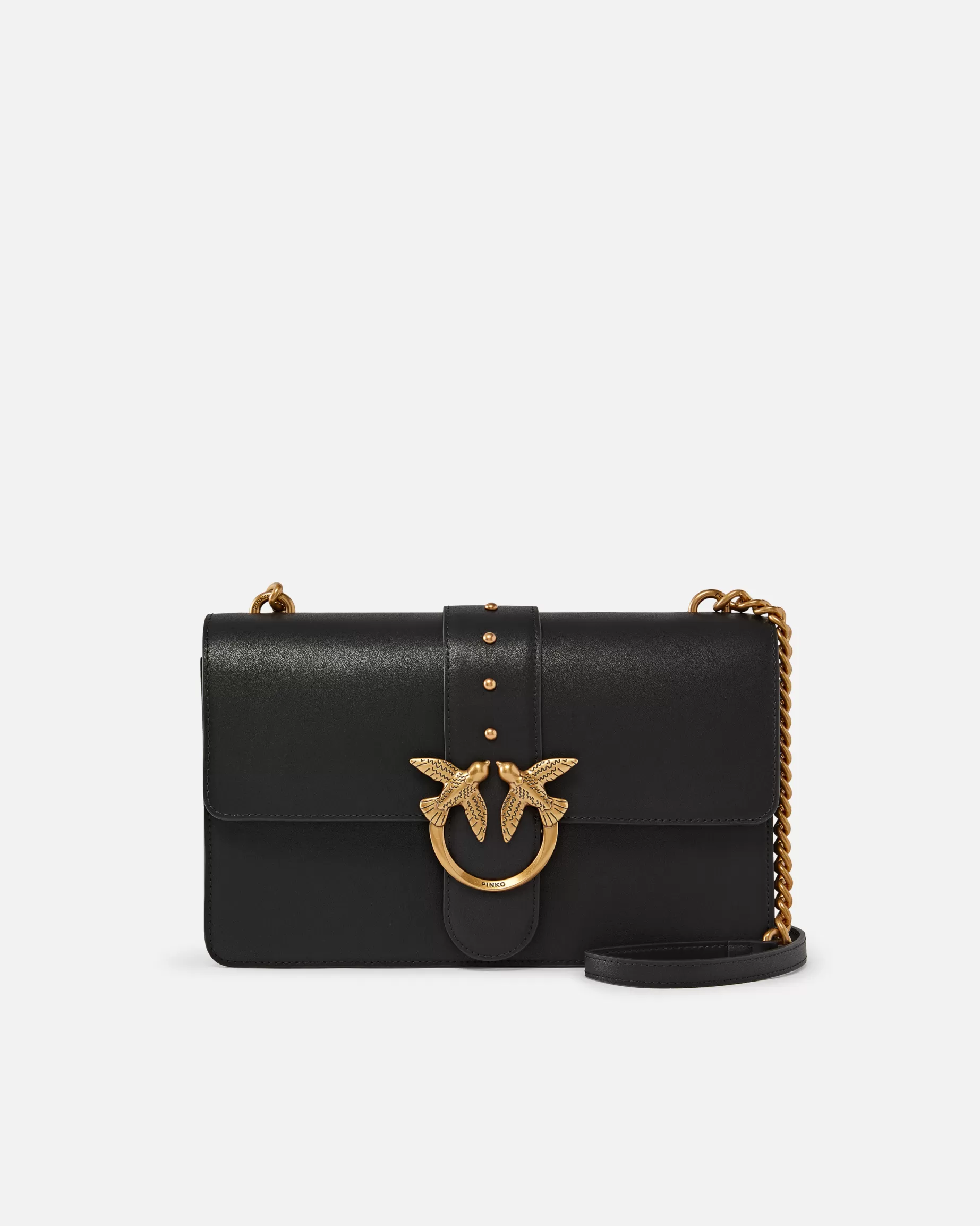 PINKO Torebki Przewieszane Przez Ramię | Love Bag Icons | Classic Love Bag One Simply CZARNY-ANTIQUEGOLD