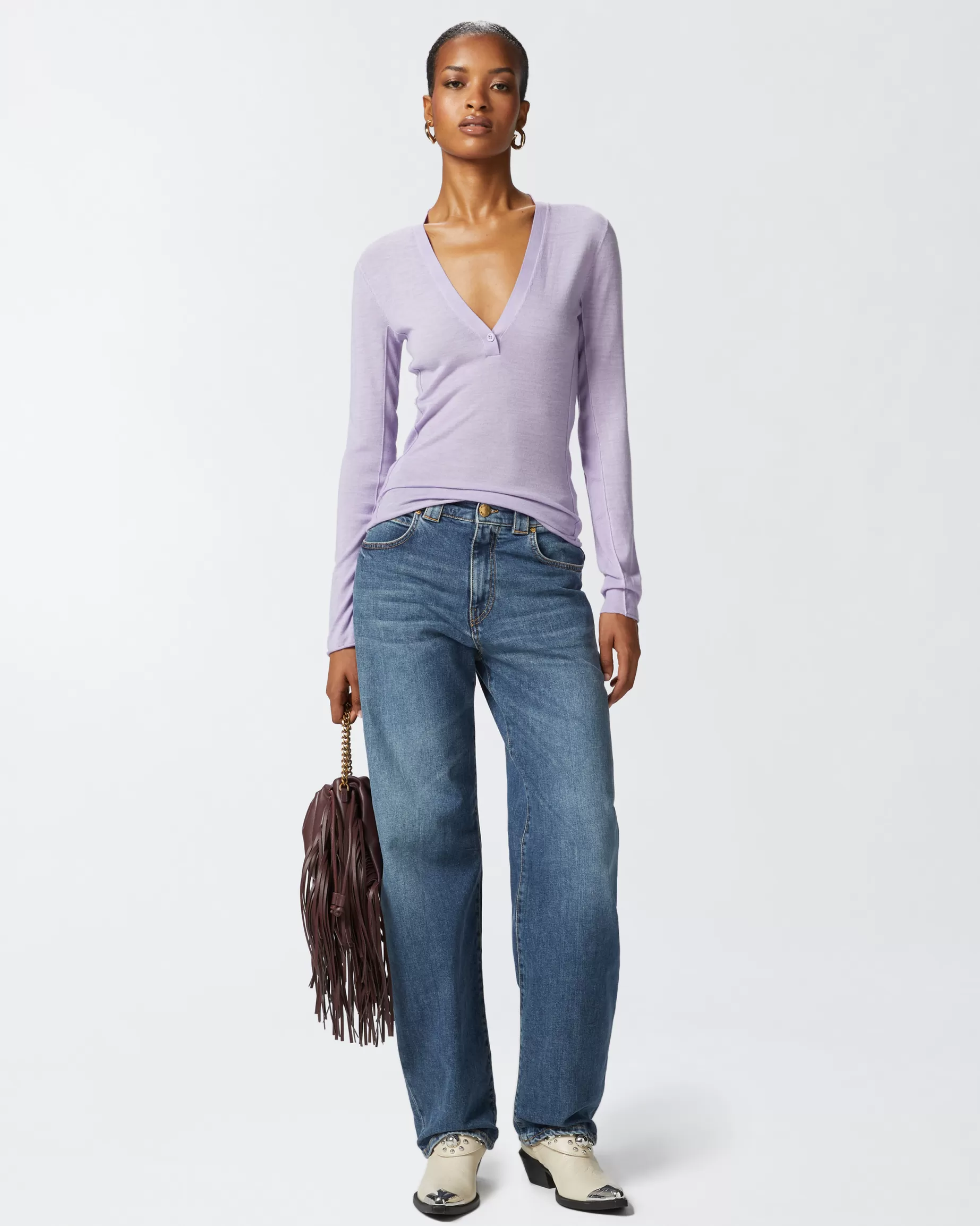 PINKO Fason Regularny | Wide Leg | Dżinsy egg fit denim vintage ODCIEŃVINTAGEŚREDNIO-CIEMNY