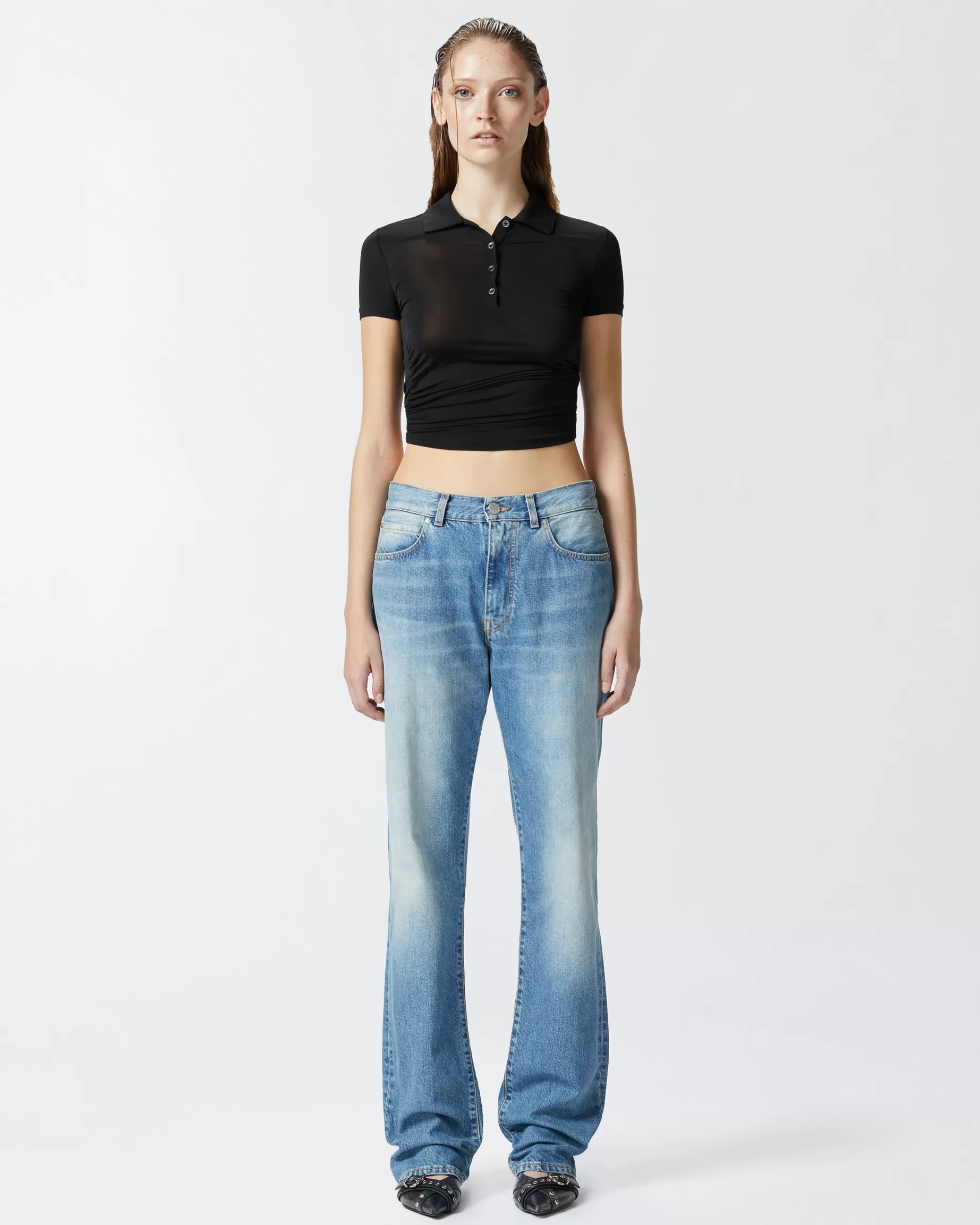PINKO Fason Regularny | Dżinsy loose-fit z błękitnego denimu vintage ODCIEŃVINTAGEŚREDNI/JASNY