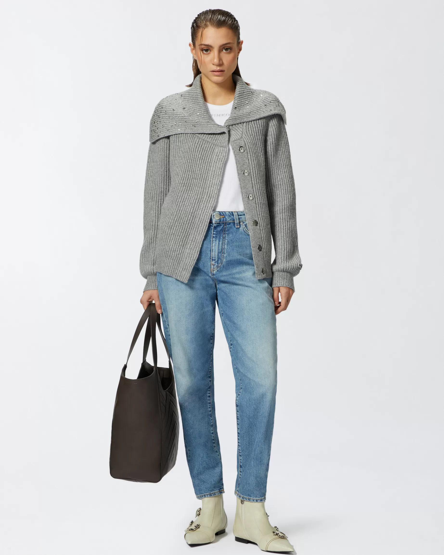 PINKO Wide Leg | Dżinsy mom-fit jasny vintage ODCIEŃVINTAGEŚREDNI/JASNY