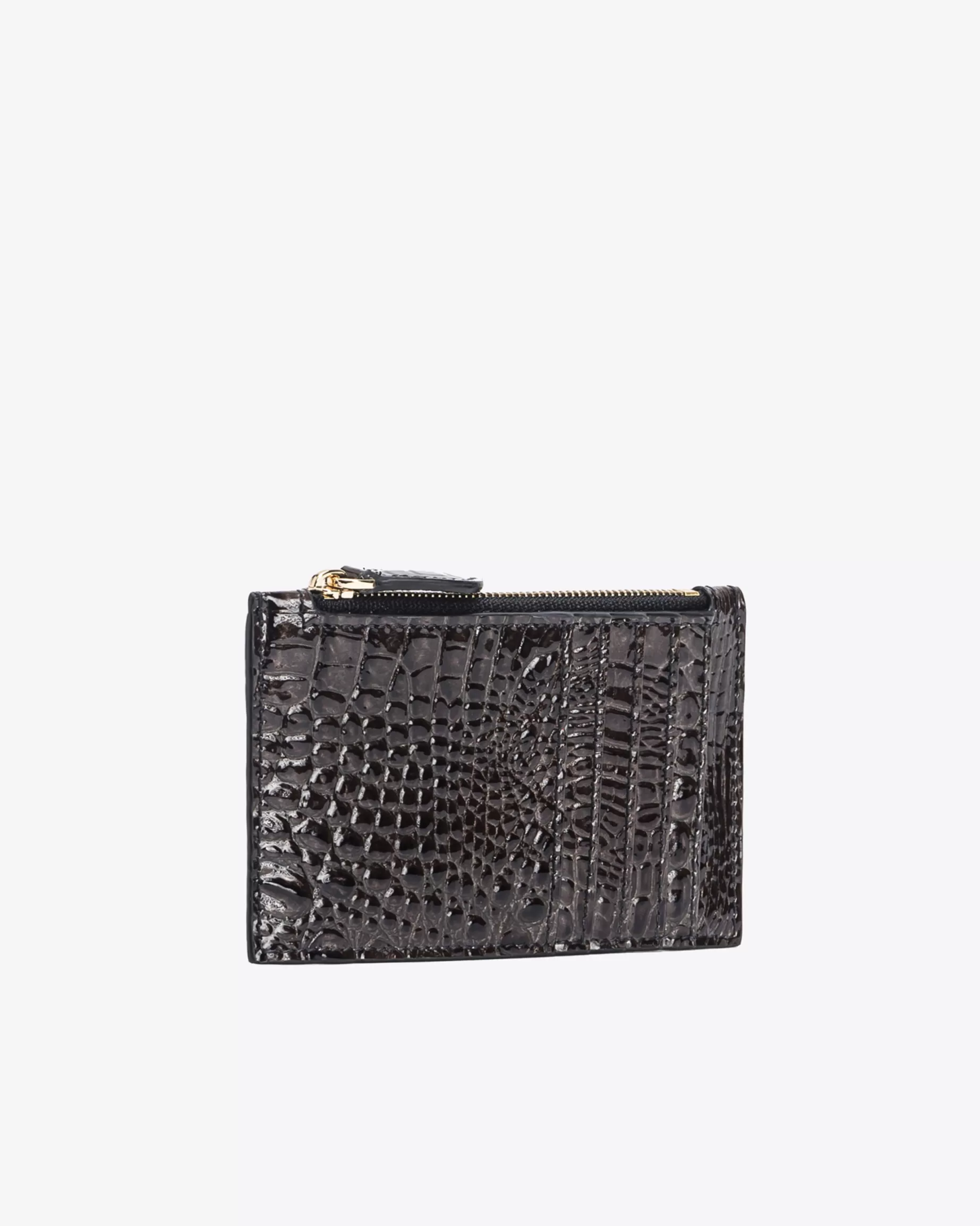 PINKO Limited Edition | Etui na karty z wzorem skóry krokodyla Galleria CZARNY-LIGHTGOLD