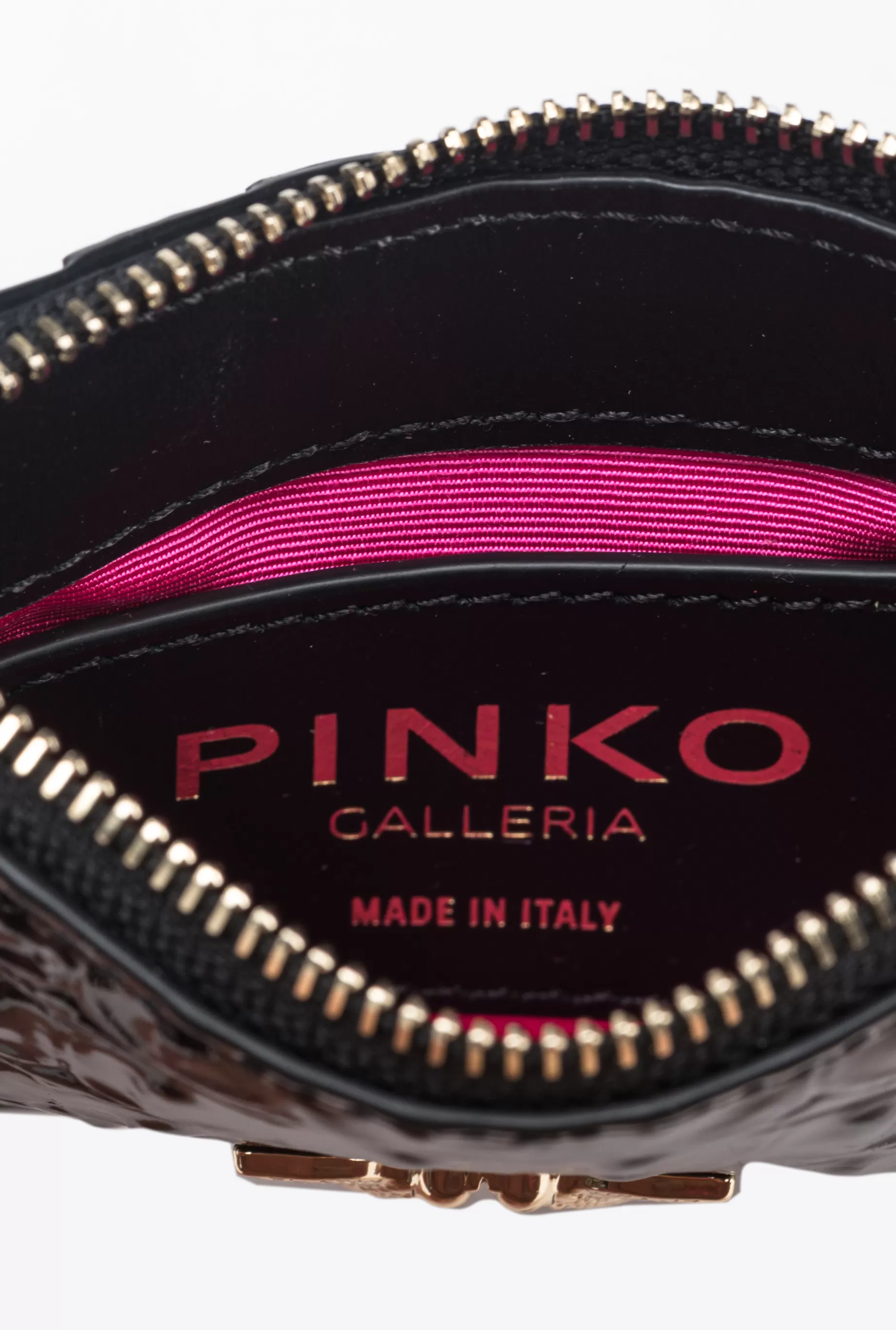 PINKO Limited Edition | Etui na karty z wzorem skóry krokodyla Galleria CZARNY-LIGHTGOLD