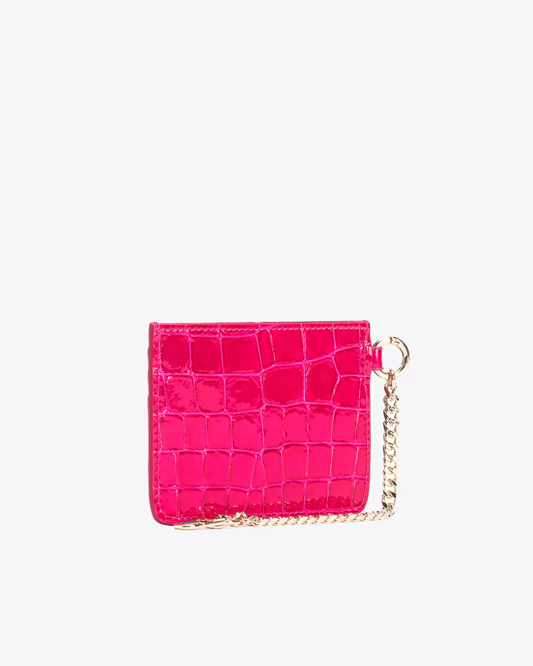 PINKO Limited Edition | Etui na karty ze skóry kolorowy krokodyl z połyskiem Galleria PINKPINKO-JASNEZŁOTO
