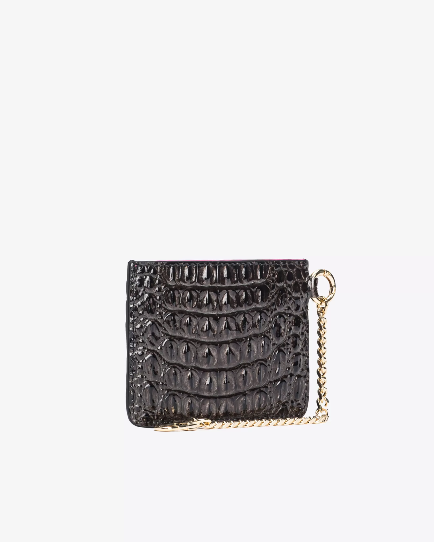 PINKO Limited Edition | Etui na karty ze skóry z wzorem krokodyla Galleria CZARNY-LIGHTGOLD