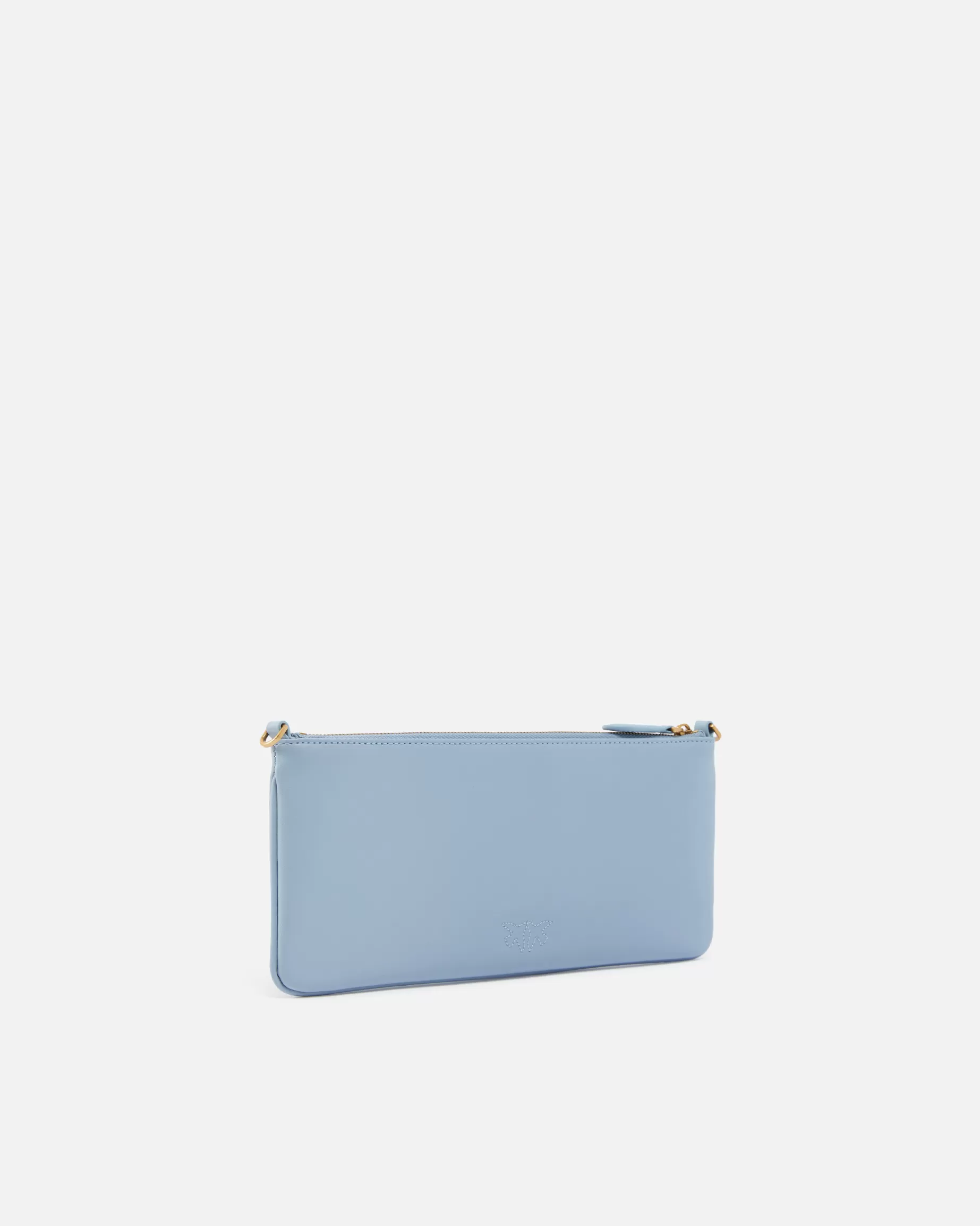 PINKO Torebki Na Ramię | Mini Bags | Horizontal Flat Bag ze skóry LIGHTBLUE-ANTIQUEGOLD