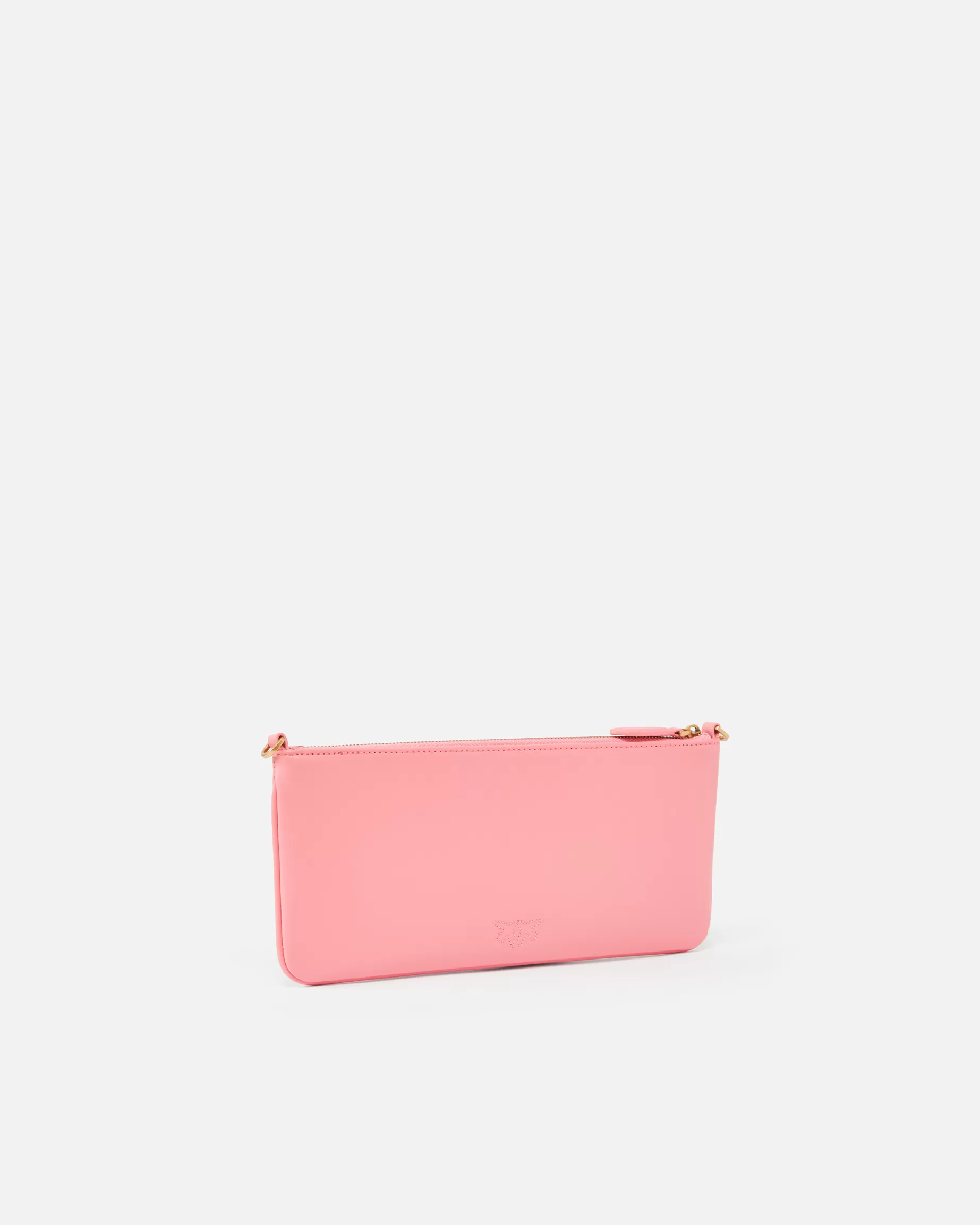 PINKO Torebki Na Ramię | Mini Bags | Horizontal Flat Bag ze skóry KWIATBRZOSKWINI-STAREZŁOTO