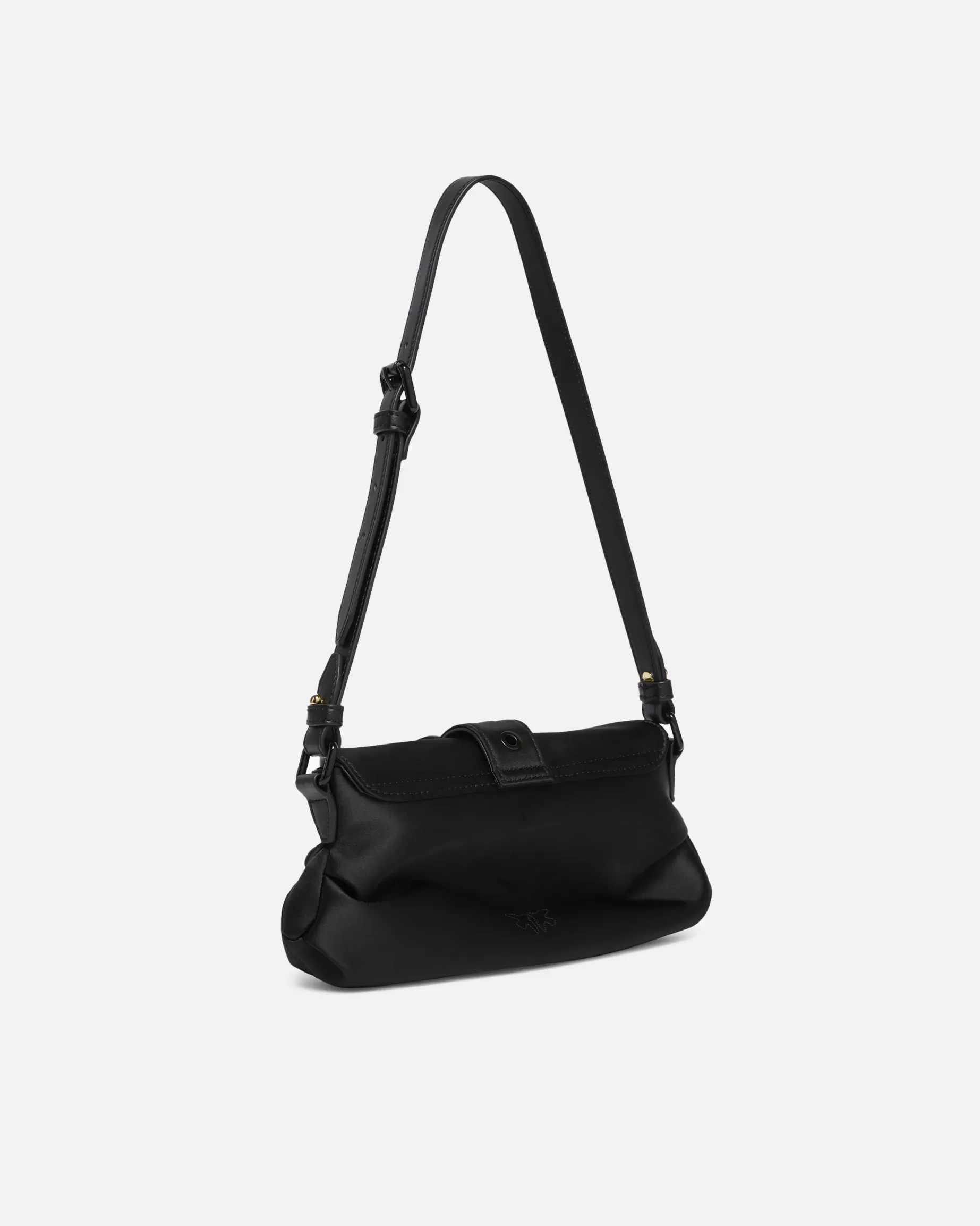PINKO Torebki Na Ramię | Mini Bags | Mała satynowa torebka na ramię Jolene z klamrą w kształcie serca LIMUZYNOWACZERŃBLOCKCOLOR
