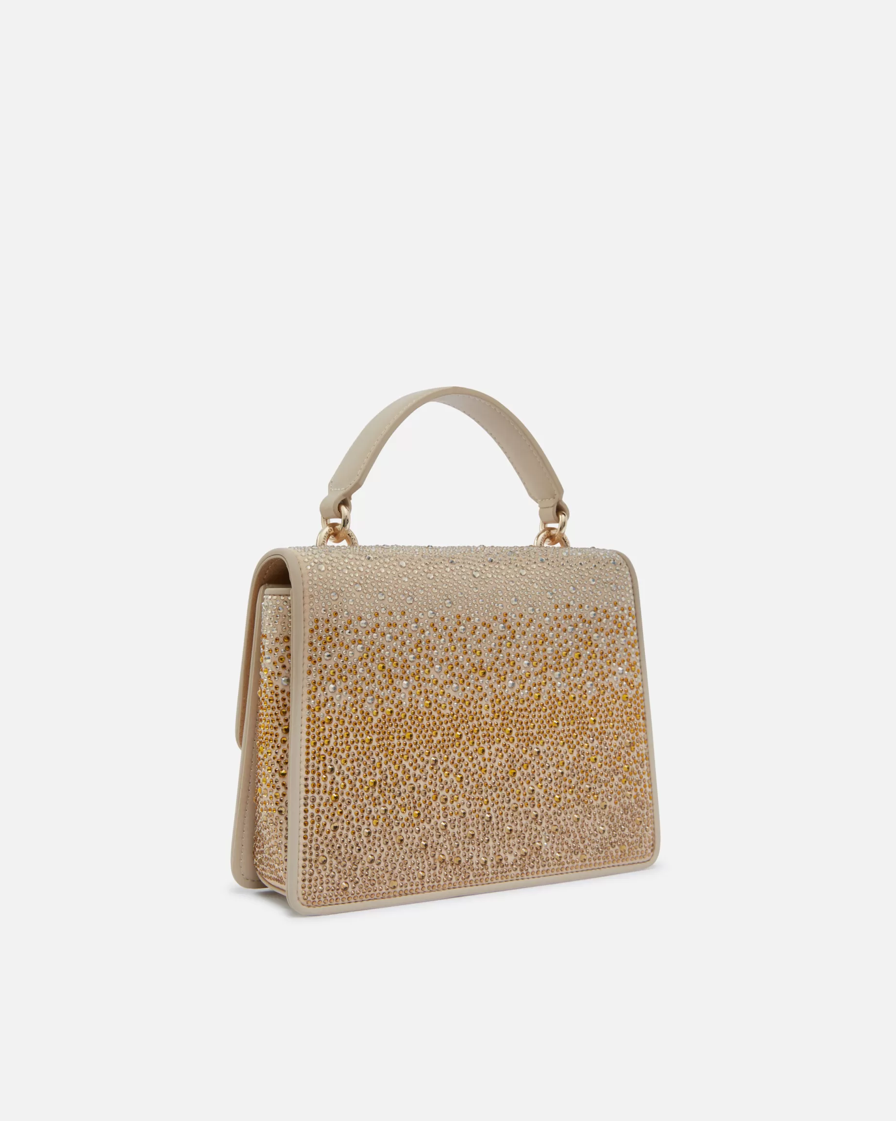 PINKO Mini Bags | Torebki Wieczorowe | Mała torebka do ręki Mini Love Bag z cieniowanymi kryształkami ZŁOTO-LŚNIĄCEZŁOTO