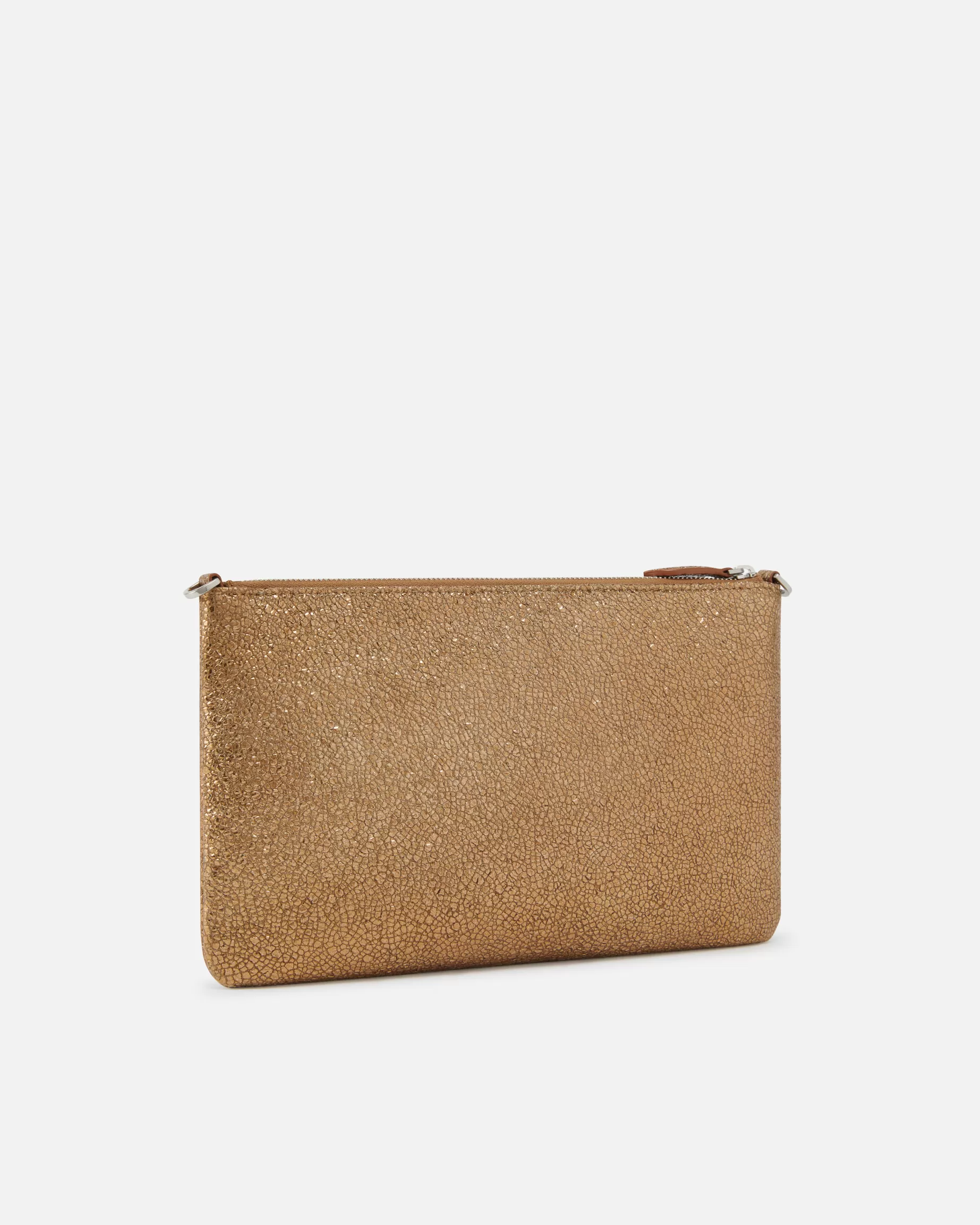 PINKO Kopertówka | Limited Edition | Mała torebka kopertówka do ręki z laminowanej skóry Galleria BRĄZ-STARESREBRO