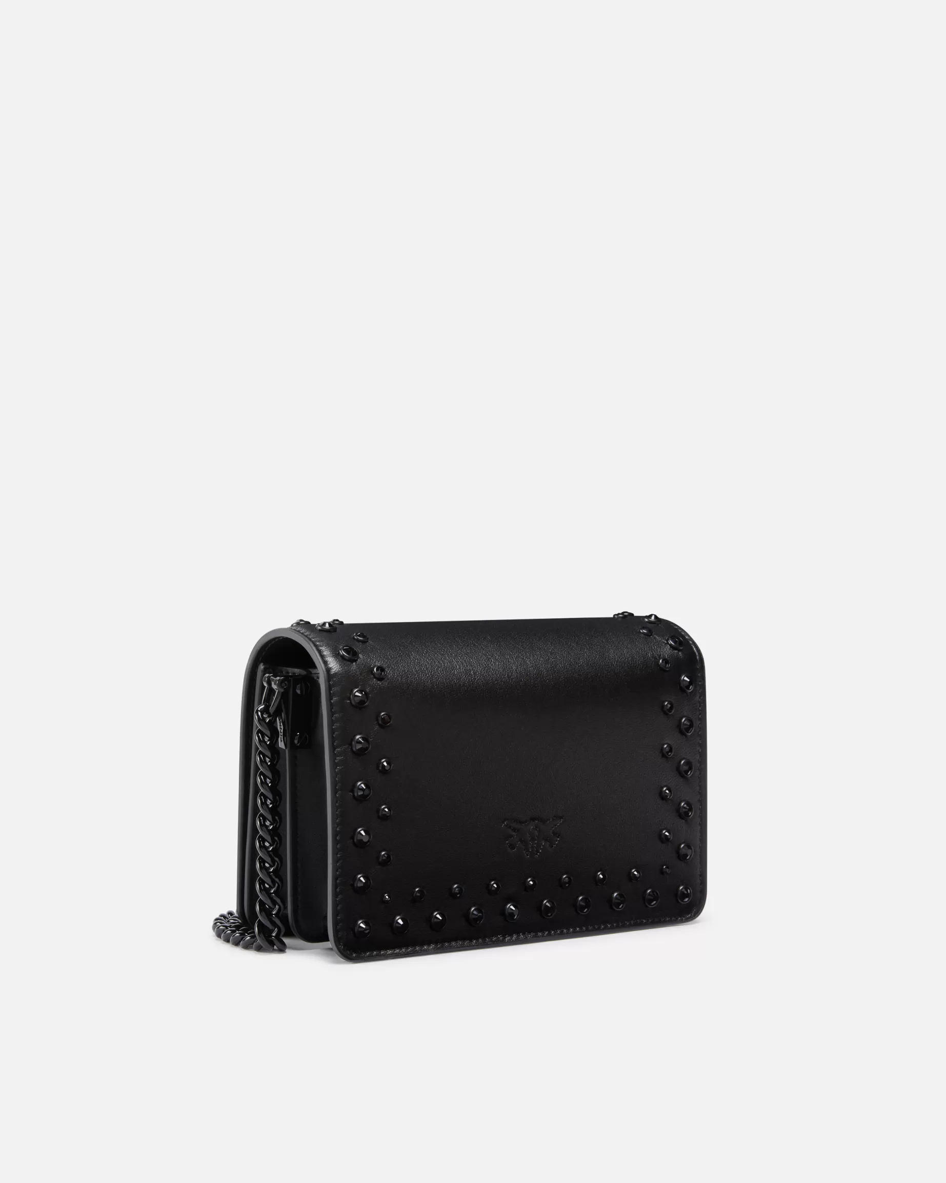 PINKO Torebki Przewieszane Przez Ramię | Mini Bags | Mała torebka na ramię Love Bag powlekana z kryształkami LIMUZYNOWACZERŃBLOCKCOLOR