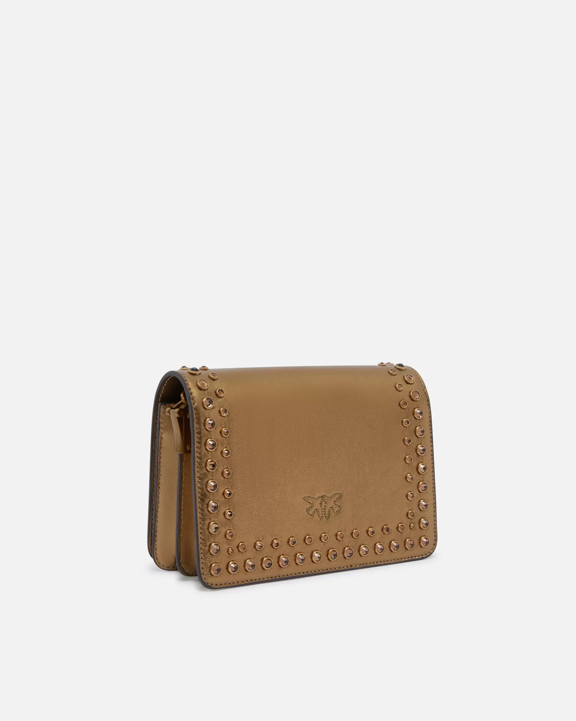 PINKO Torebki Przewieszane Przez Ramię | Mini Bags | Mała torebka na ramię Love Bag powlekana z kryształkami BRĄZ-BRĄZ