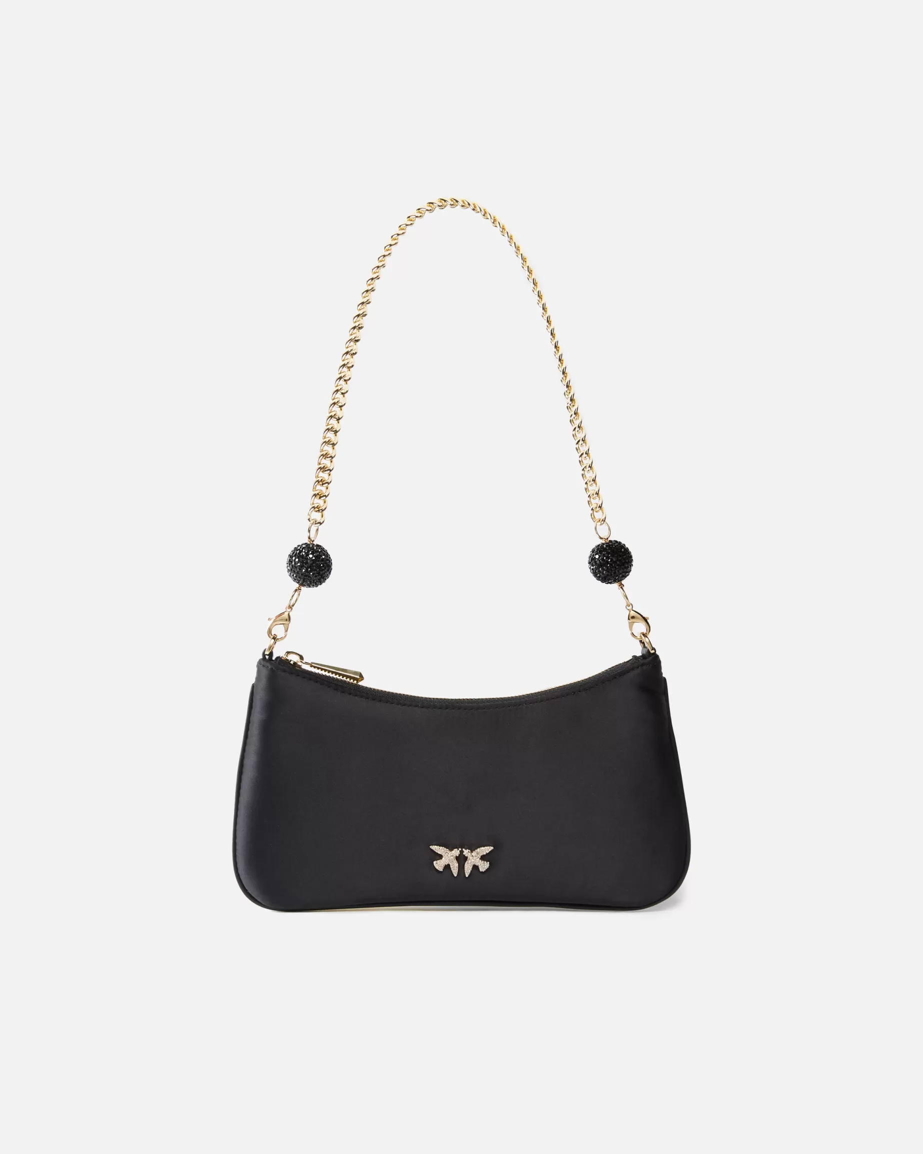 PINKO Torebki Na Ramię | Mini Bags | Mała torebka na ramię z satyny BLACK-GOLD