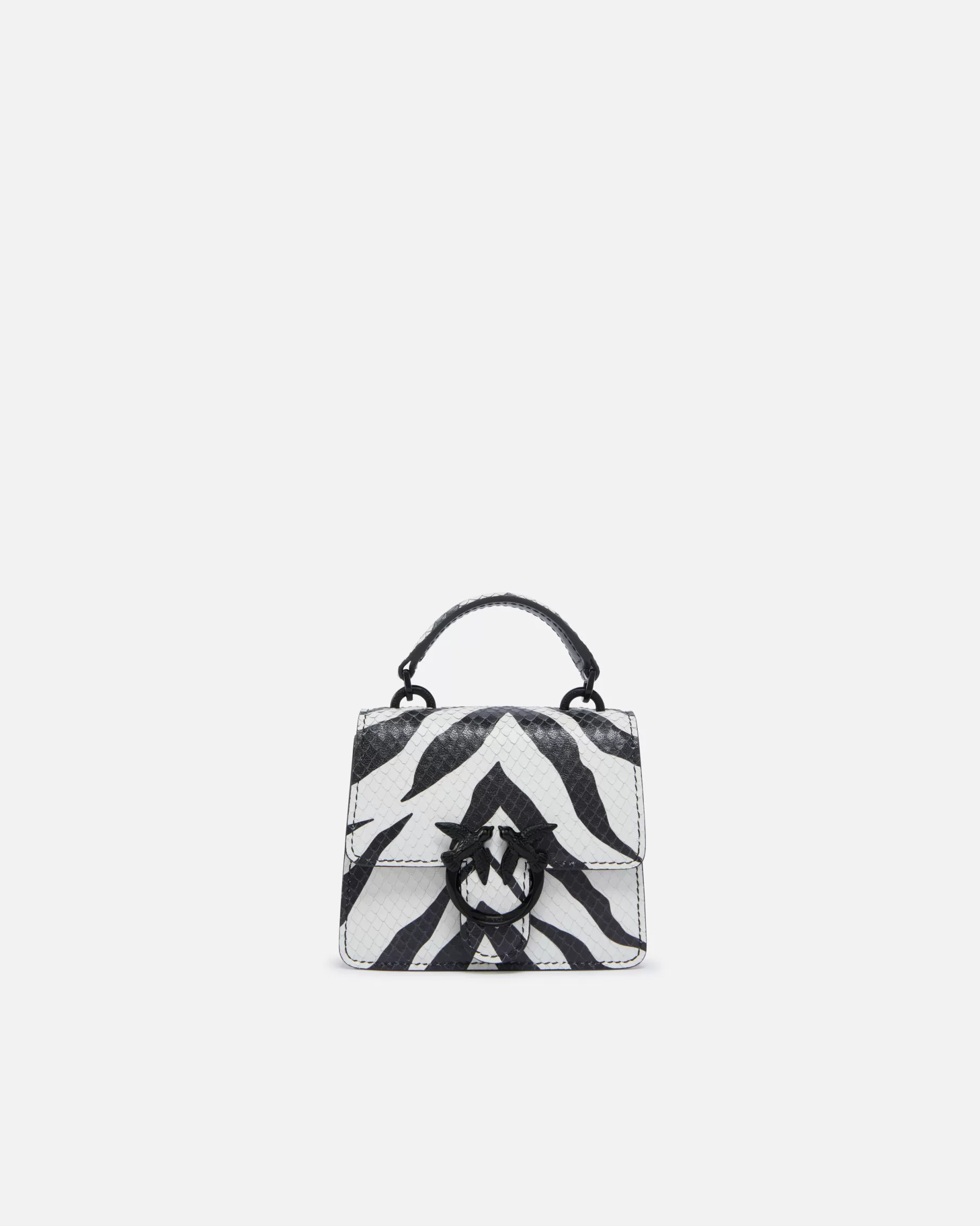 PINKO Torebki Przewieszane Przez Ramię | Love Bag Icons | Malutka torebeczka do ręki Love Bag we wzór zebry BIAŁY/CZARNY-BLOCKCOLOR