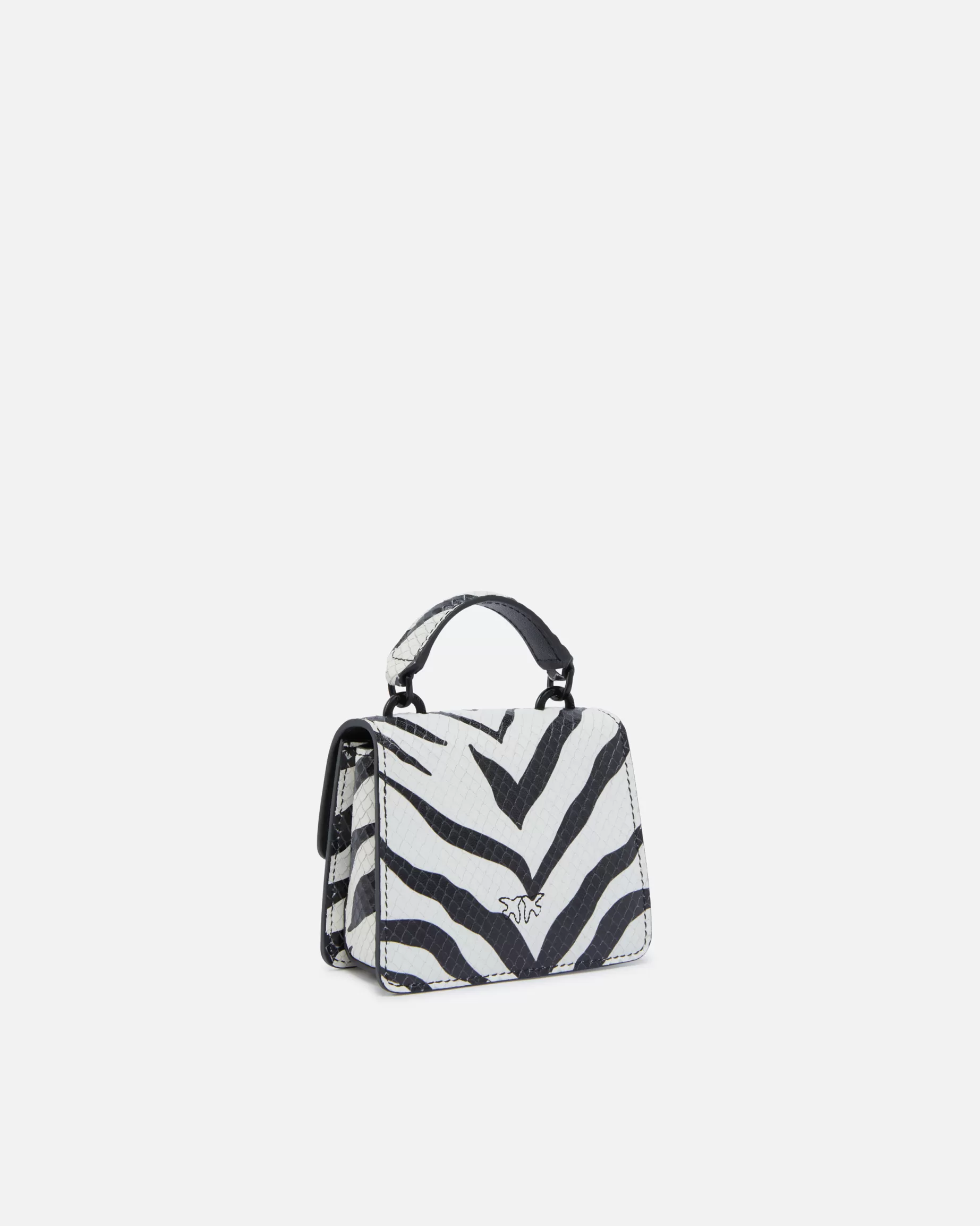 PINKO Torebki Przewieszane Przez Ramię | Love Bag Icons | Malutka torebeczka do ręki Love Bag we wzór zebry BIAŁY/CZARNY-BLOCKCOLOR
