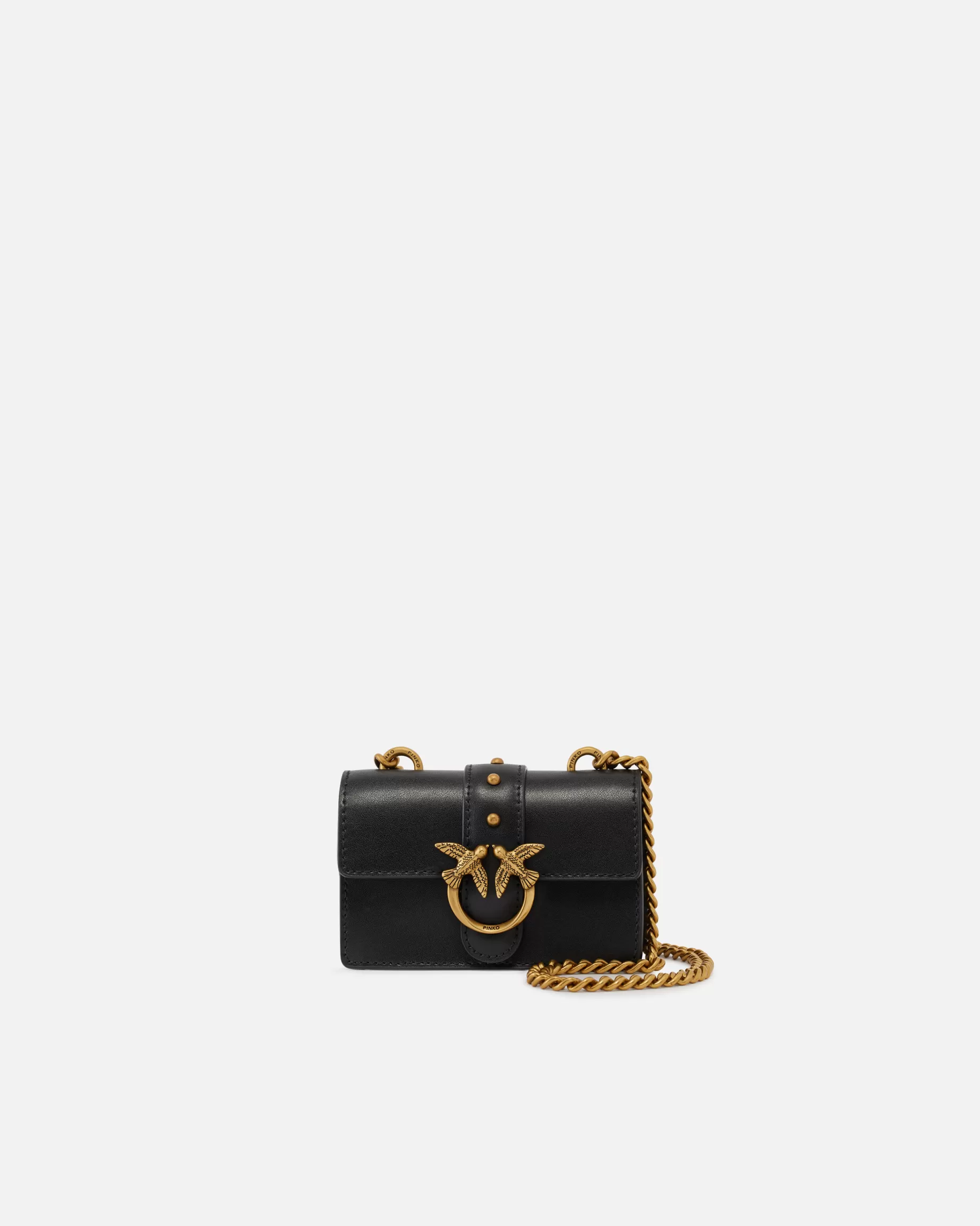 PINKO Torebki Przewieszane Przez Ramię | Love Bag Icons | Micro Love Bag Icon Simply CZARNY-ANTIQUEGOLD