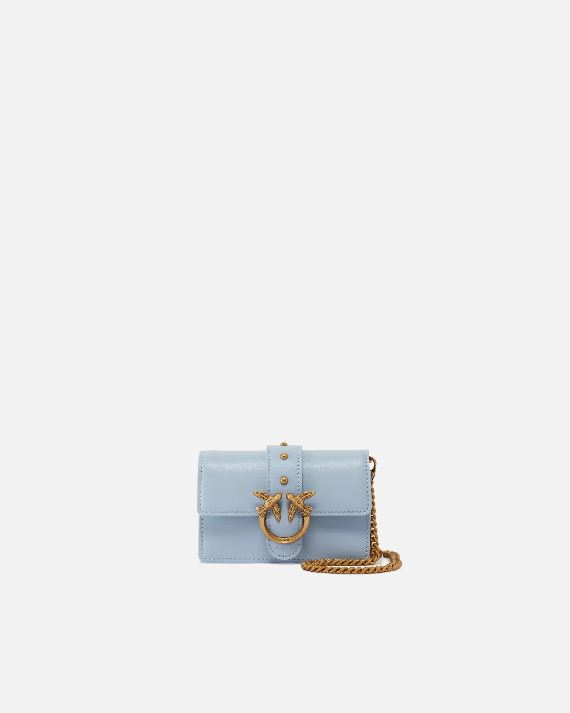 PINKO Torebki Przewieszane Przez Ramię | Love Bag Icons | Micro Love Bag Icon Simply LIGHTBLUE-ANTIQUEGOLD