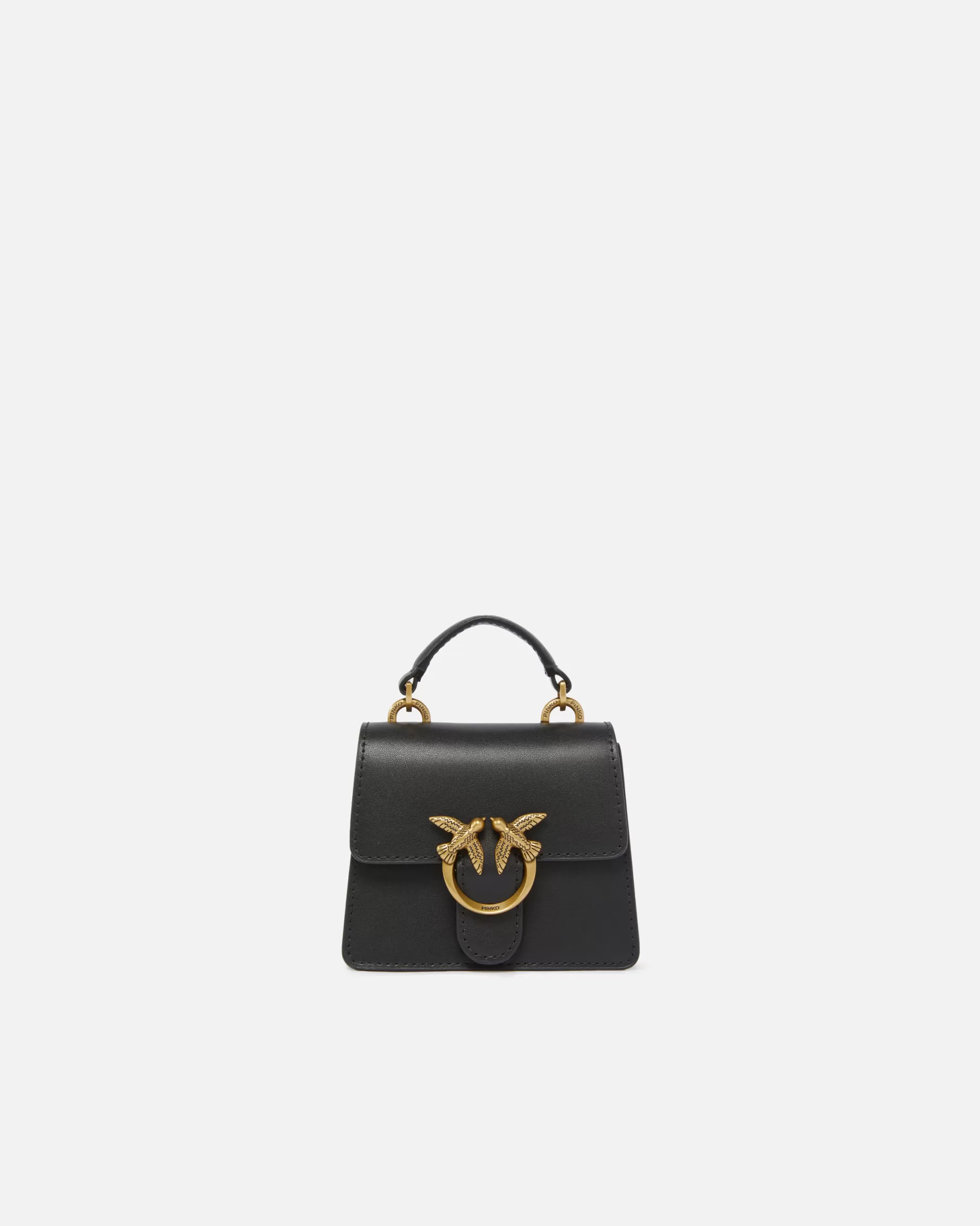 PINKO Torebki Przewieszane Przez Ramię | Torebki Do Ręki | Micro Love Bag One Top Handle Light CZARNY-ANTIQUEGOLD