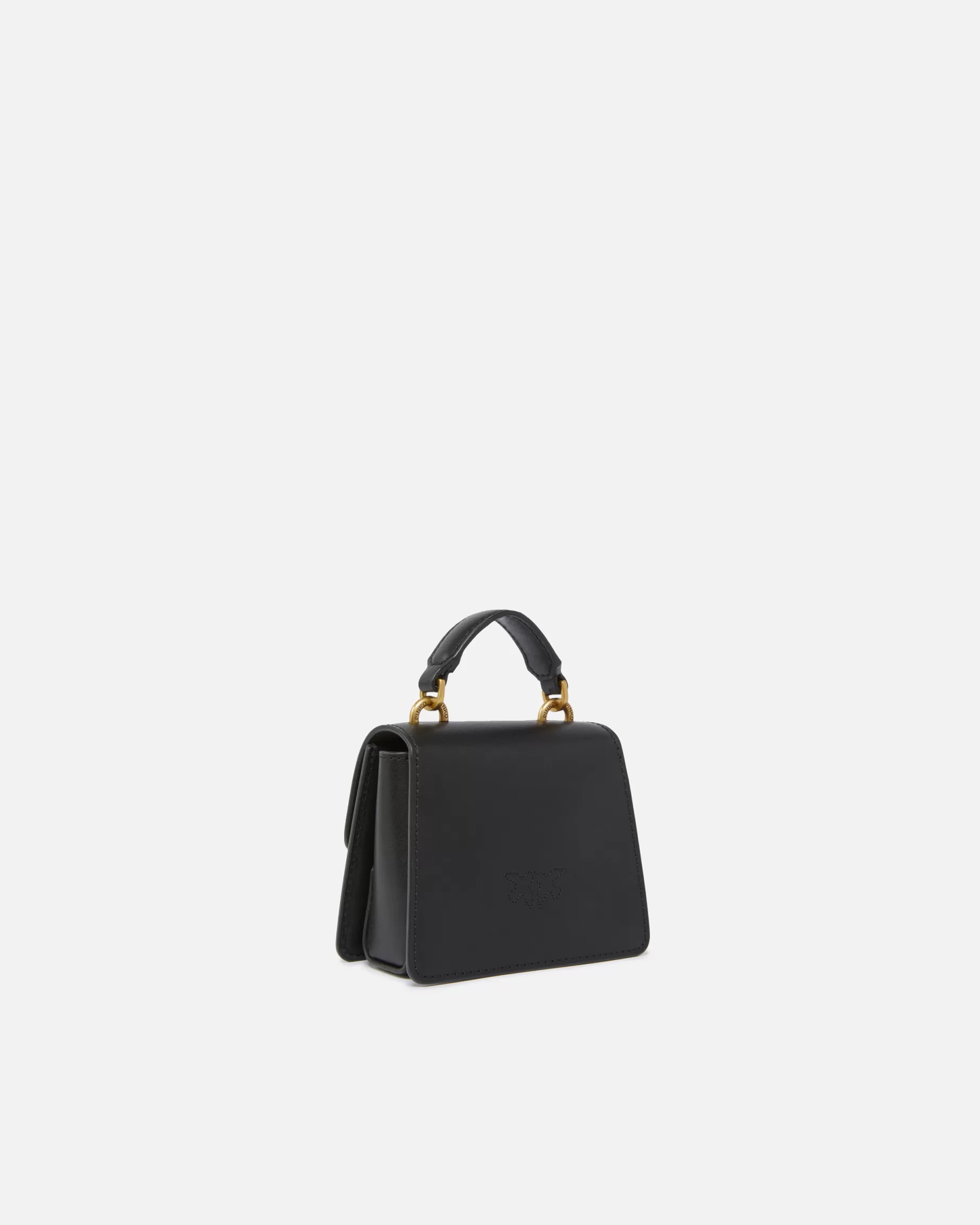 PINKO Torebki Przewieszane Przez Ramię | Torebki Do Ręki | Micro Love Bag One Top Handle Light CZARNY-ANTIQUEGOLD