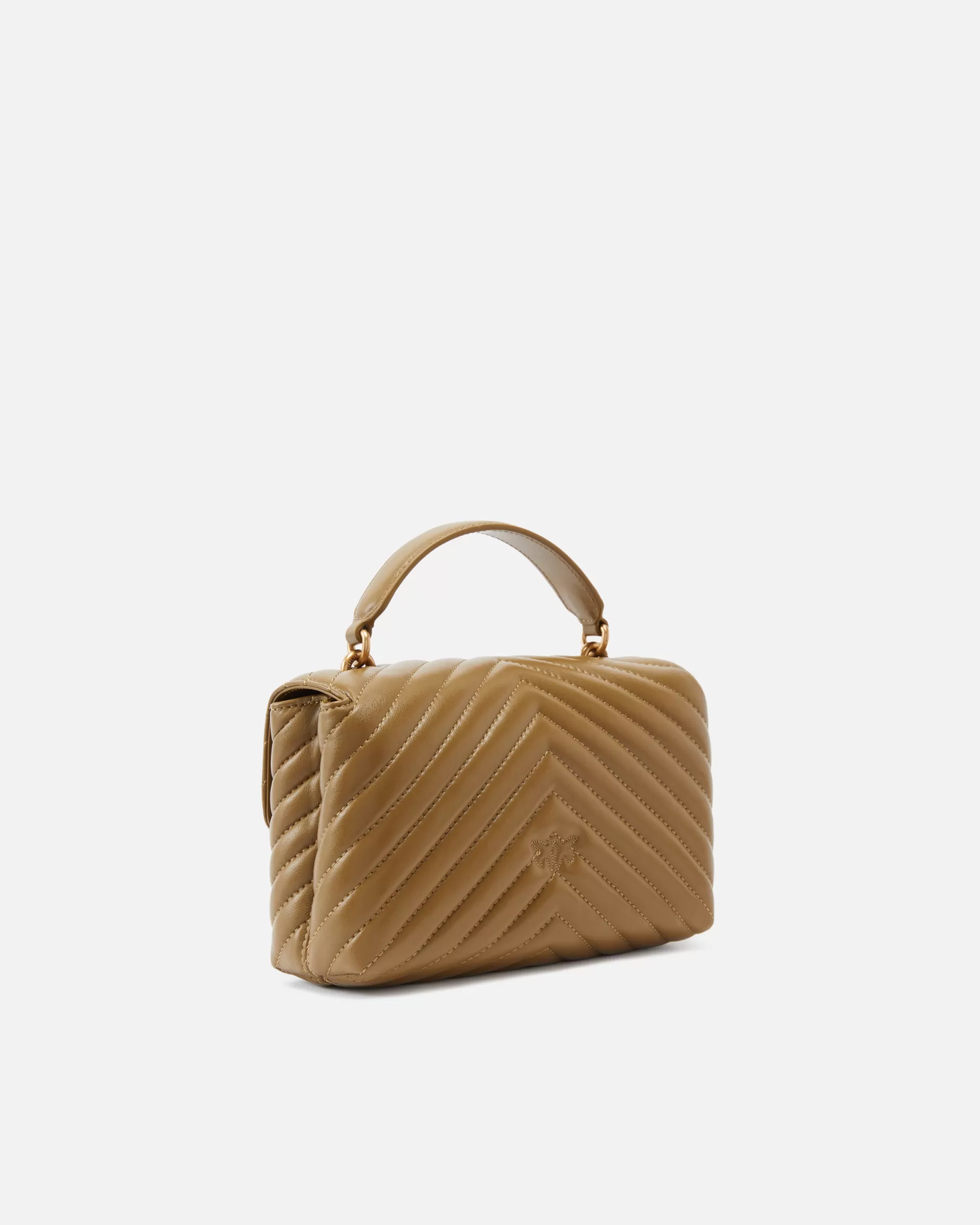 PINKO Nowości | Torebki Przewieszane Przez Ramię | Mini Lady Love Bag Puff Chevron PLANTACJA-STAREZŁOTO