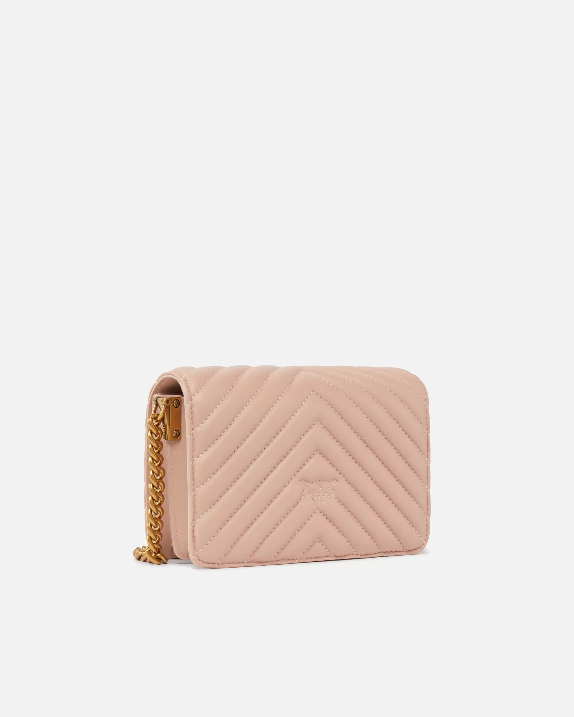 PINKO Torebki Przewieszane Przez Ramię | Mini Bags | Mini Love Bag Click Chevron RÓŻOWY/RÓŻANYPYŁ-ANTIQUEGOLD