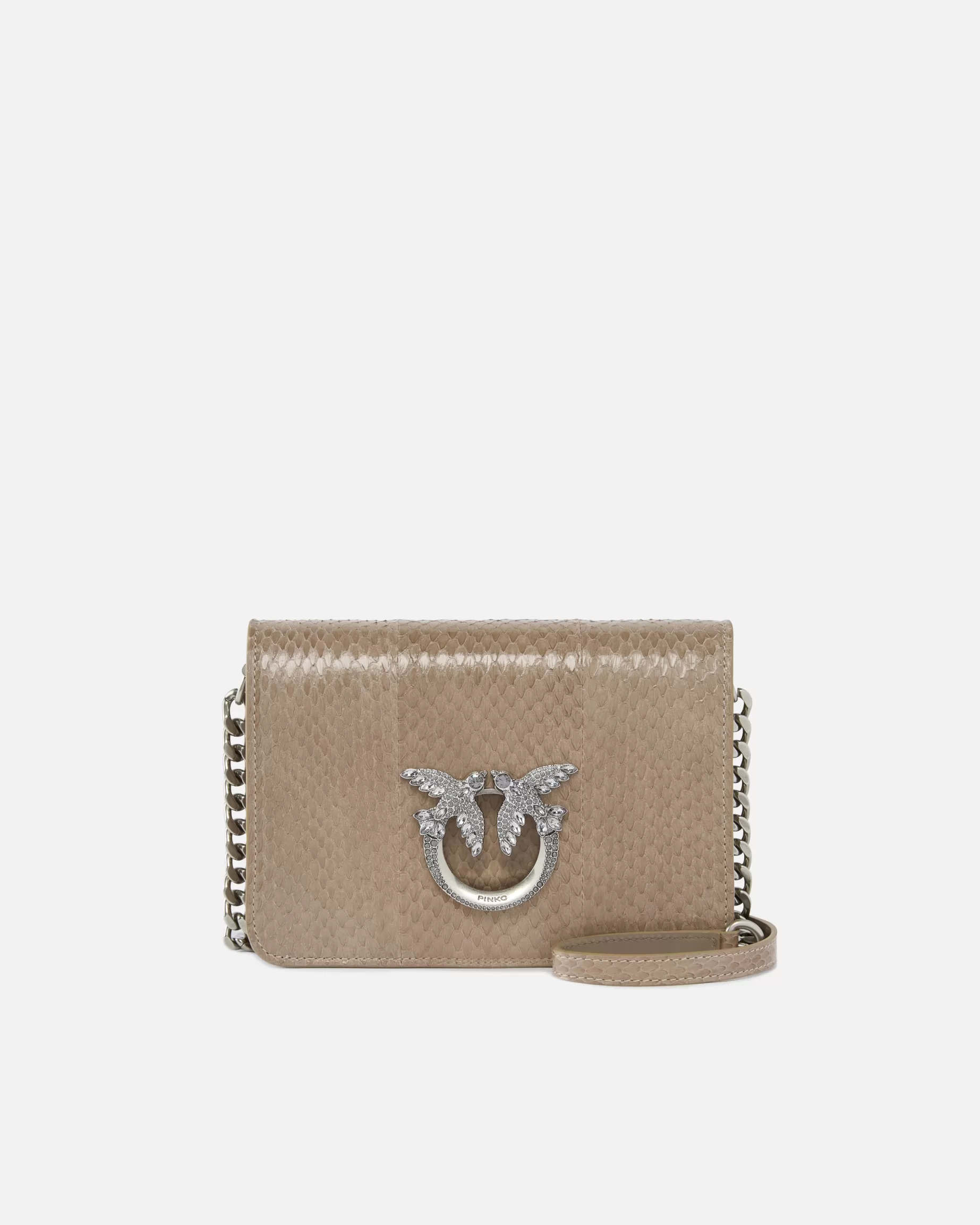 PINKO Torebki Przewieszane Przez Ramię | Mini Bags | Mini Love Bag crossbody bag in glossy reptile Galleria. TLĄCYPOPIÓŁ-STARESREBRO