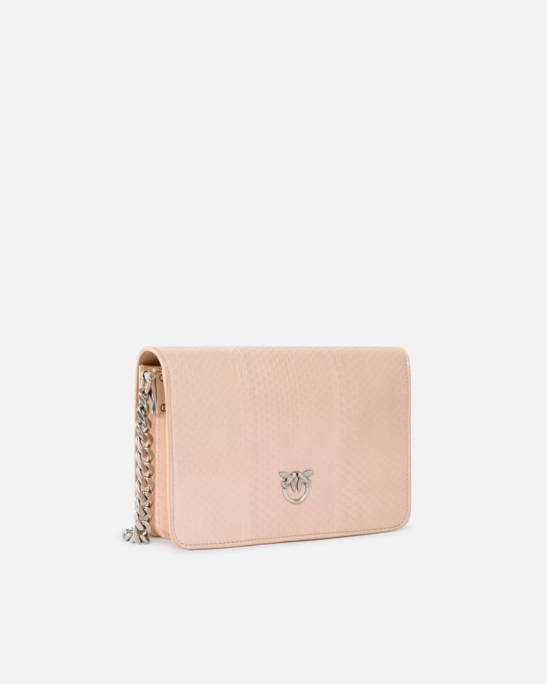 PINKO Torebki Przewieszane Przez Ramię | Mini Bags | Mini Love Bag crossbody bag in glossy reptile Galleria. PASTELOWYBEŻOWYRÓŻ-STARESREBRO