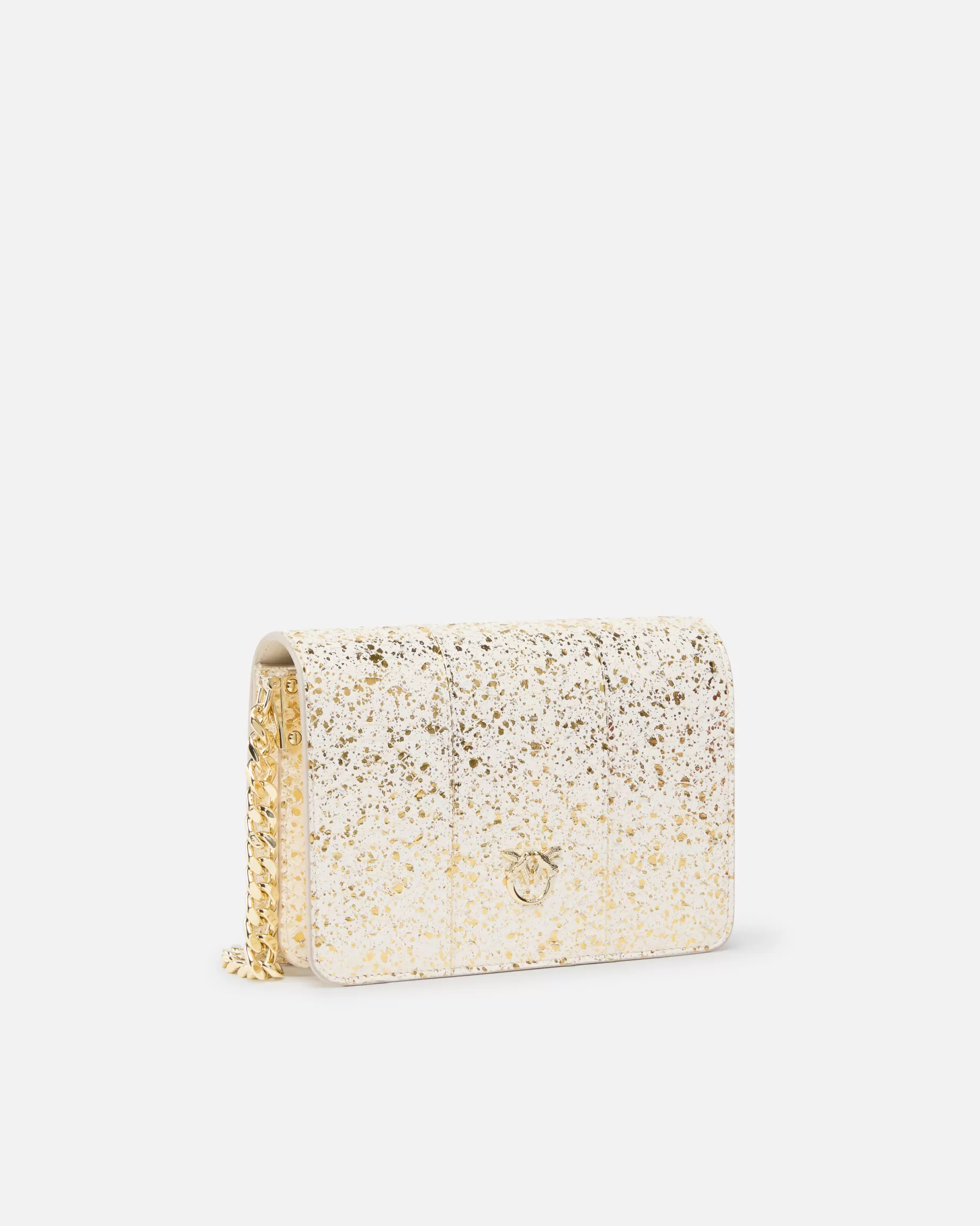 PINKO Torebki Przewieszane Przez Ramię | Mini Bags | Mini Love Bag crossbody bag in laminated reptile Galleria. ZŁOTY-JASNEZŁOTO
