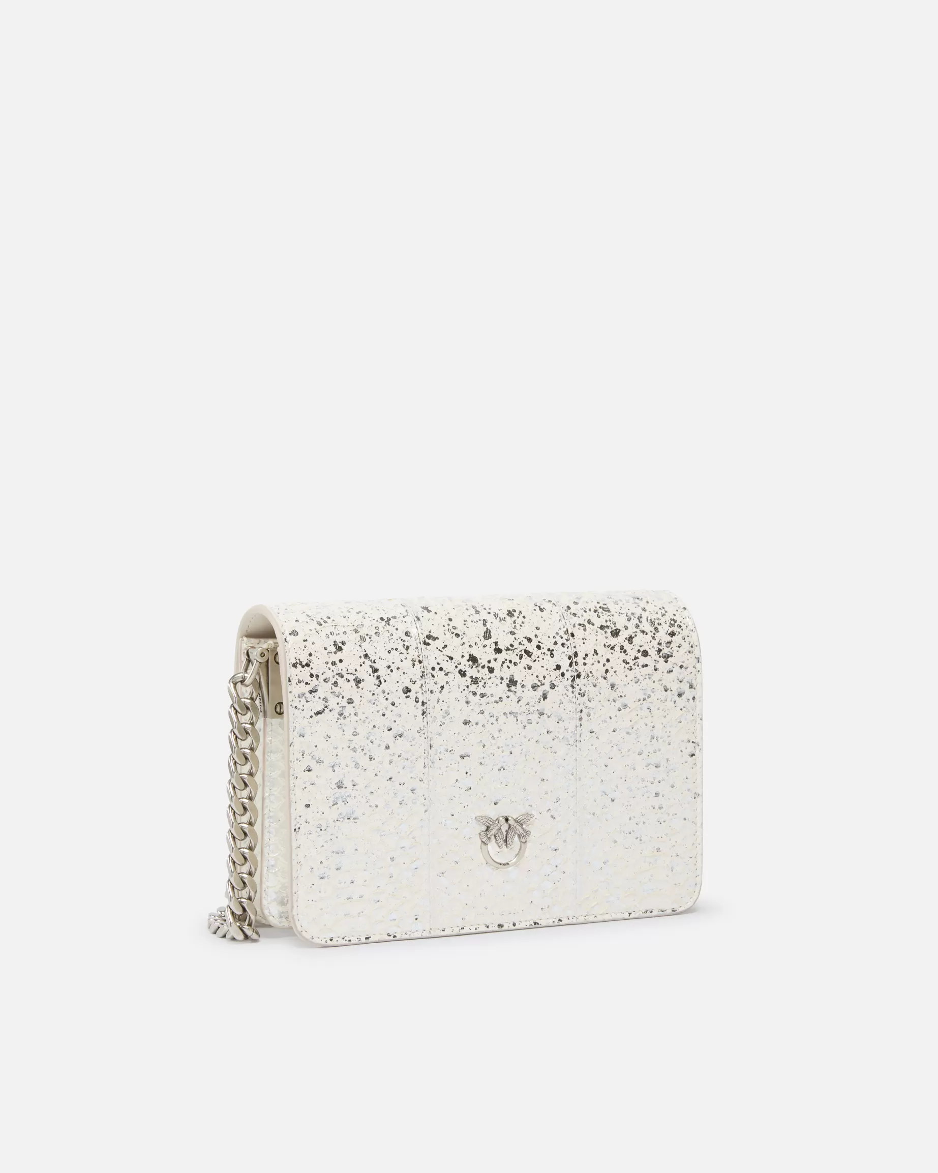 PINKO Torebki Przewieszane Przez Ramię | Mini Bags | Mini Love Bag crossbody bag in laminated reptile Galleria. SREBRNY-OLDSILVER