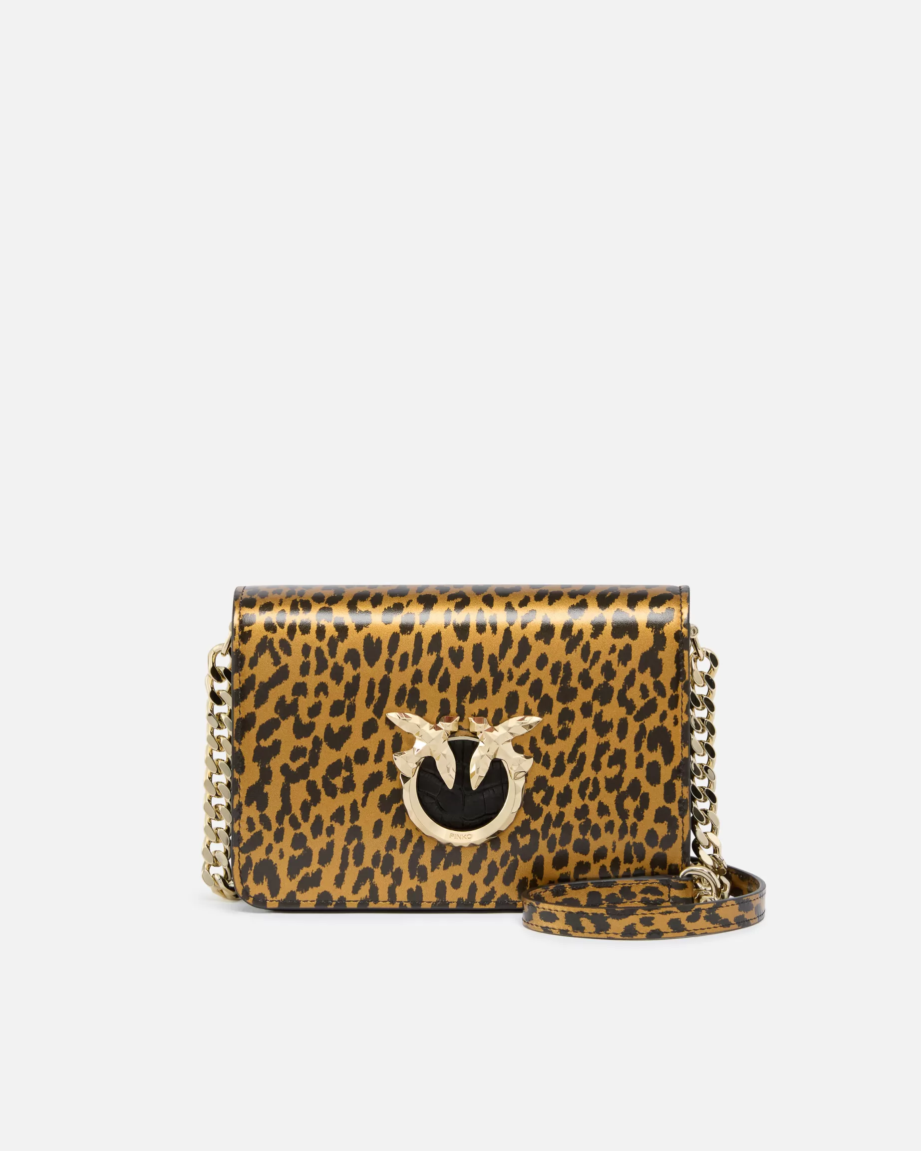 PINKO Torebki Przewieszane Przez Ramię | Mini Bags | Mini Love Bag leopard print crossbody bag Galleria. ZŁOTY/CZARNY-JASNEZŁOTO