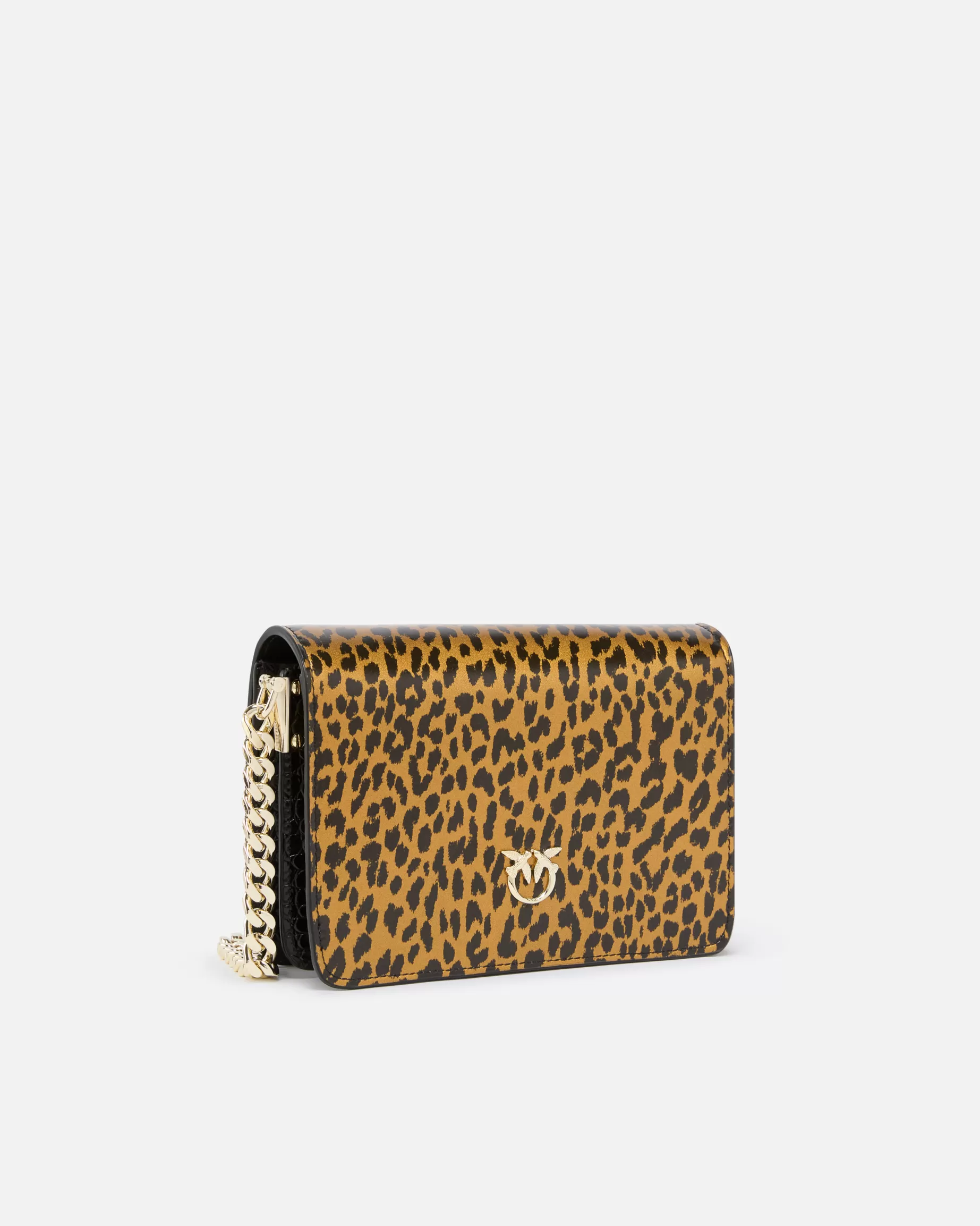 PINKO Torebki Przewieszane Przez Ramię | Mini Bags | Mini Love Bag leopard print crossbody bag Galleria. ZŁOTY/CZARNY-JASNEZŁOTO