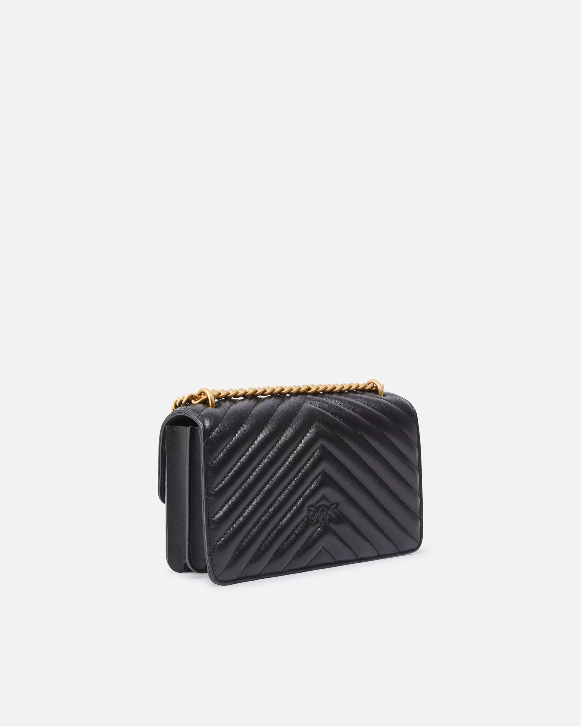 PINKO Torebki Przewieszane Przez Ramię | Torebki Na Ramię | Mini Love Bag One Chevron CZARNY-ANTIQUEGOLD