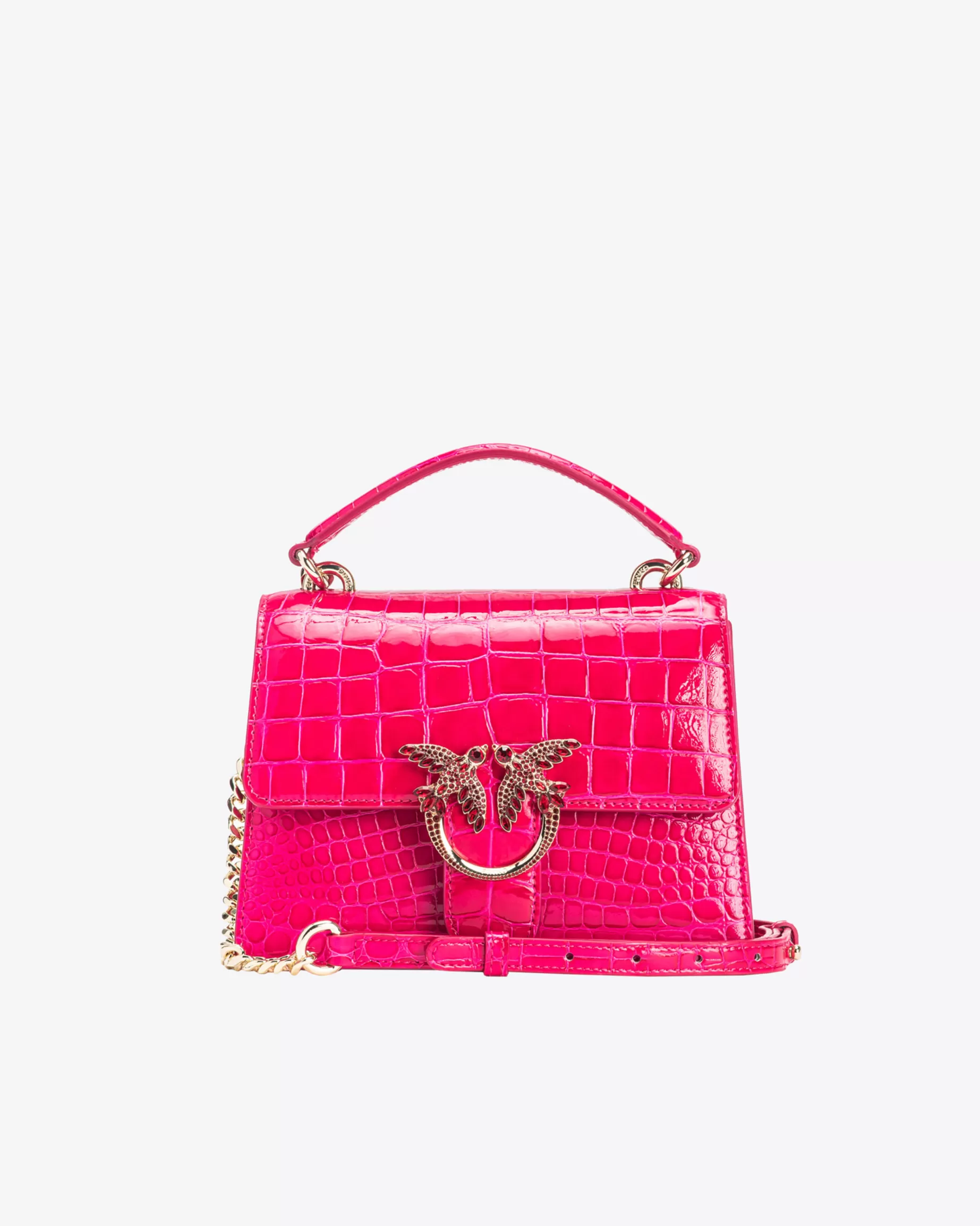 PINKO Love Bag Icons | Limited Edition | Mini Love Bag One Top Handle Light krokodyl z połyskiem Galleria PINKPINKO-JASNEZŁOTO